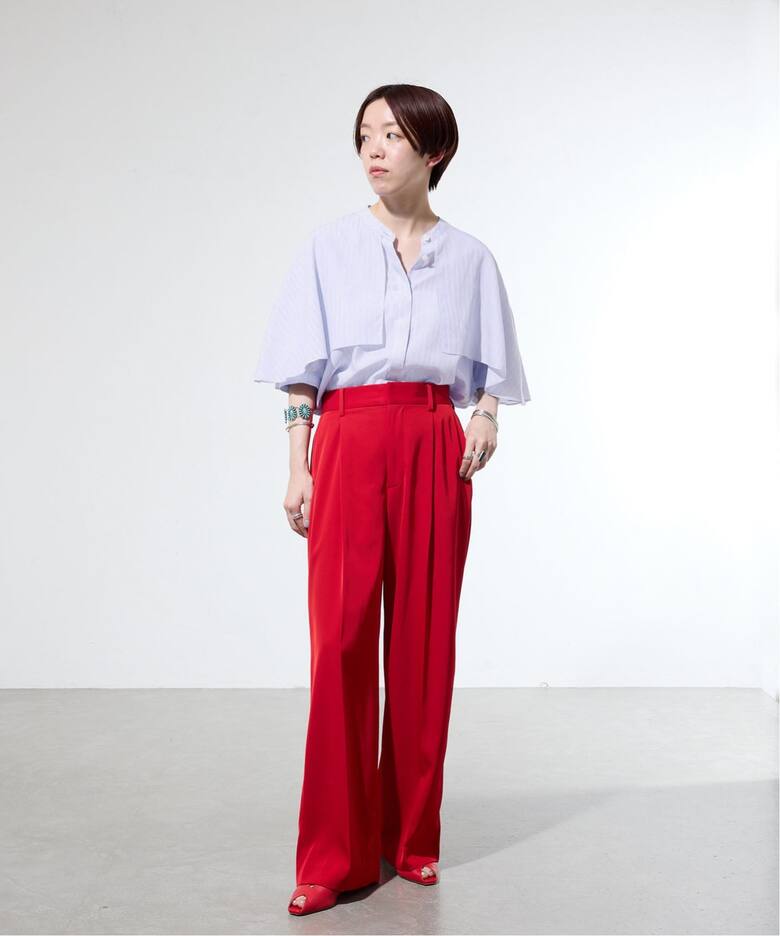 一部店舗限定》ストライプケープシャツ（シャツ／ブラウス）｜IENA 