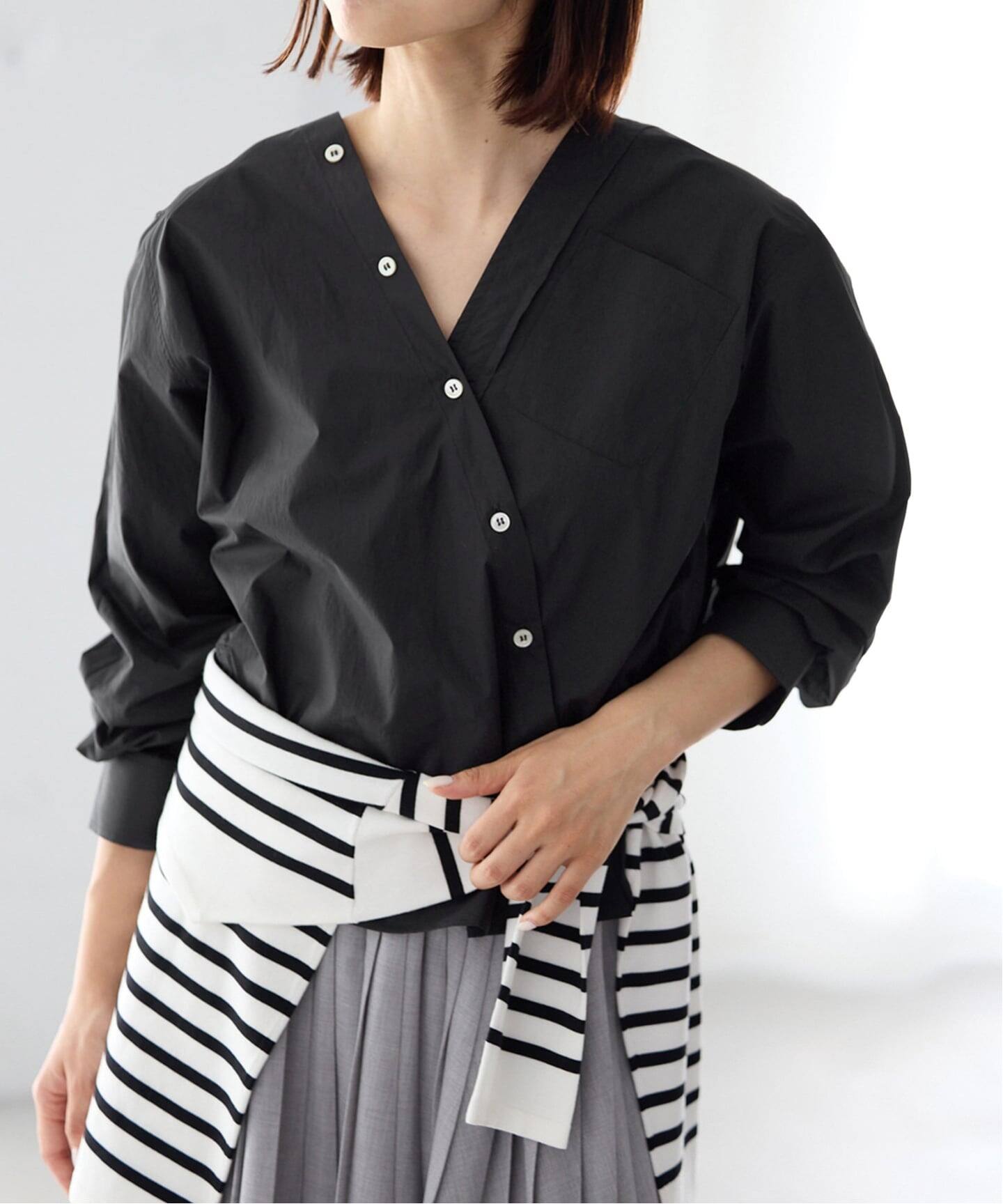 MA/RE/マレ カシュクールSHIRTS シャツ LIGHT COTTON 104 GR（シャツ