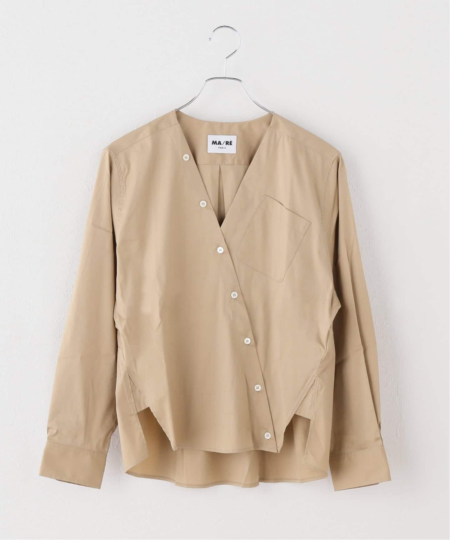 新品未使用タグ付き】MA/RE/カシュクールシャツ LIGHT COTTON MA/RE/マレ カシュクールSHIRTS シャツ LIGHT COTTON 104 GR（シャツ