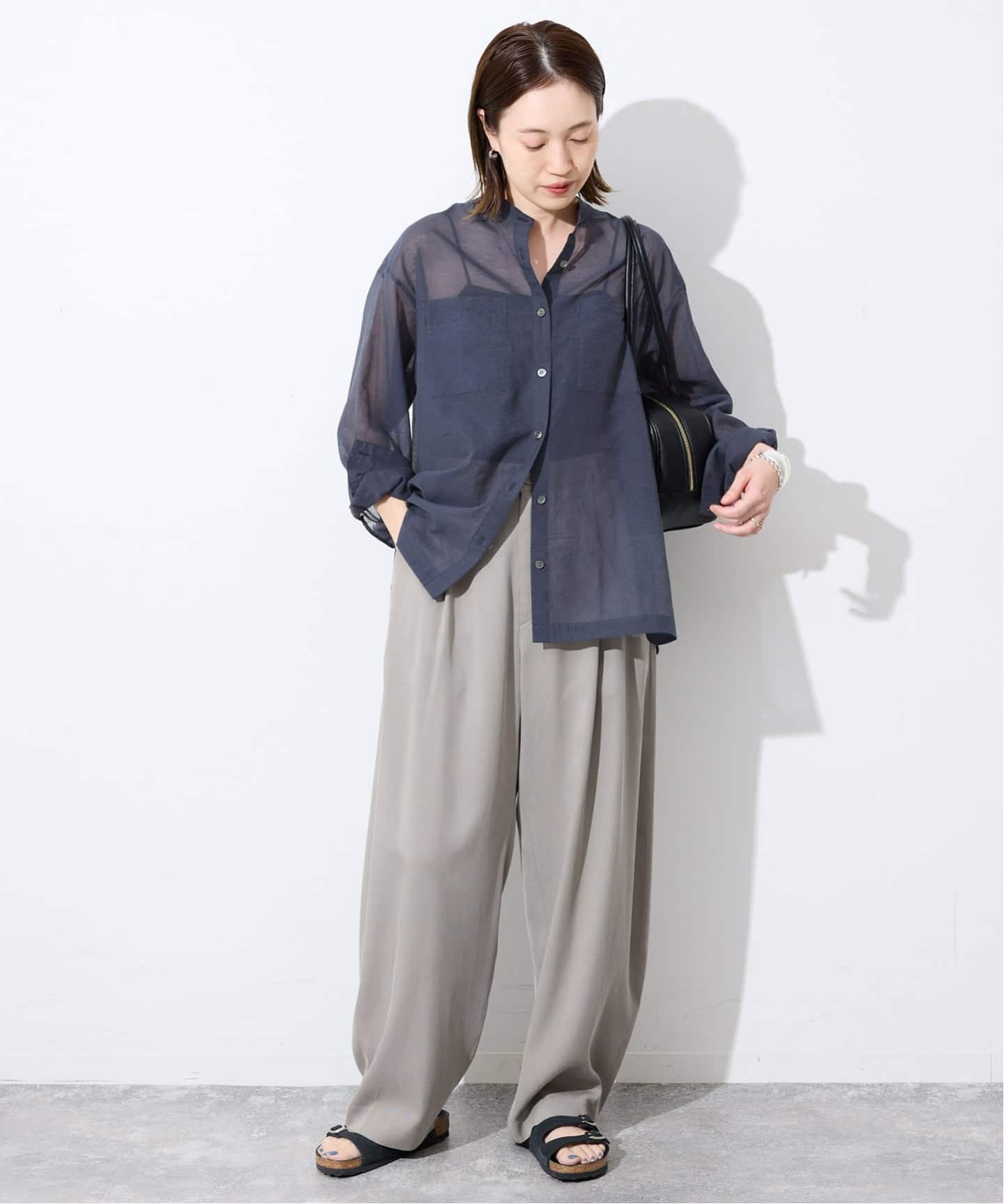 新品タグ付き♦︎ SLOBE IENA ベーシックバンドカラーシャツ シアーバンドカラーシャツ（シャツ／ブラウス）｜SLOBE IENA（スローブ