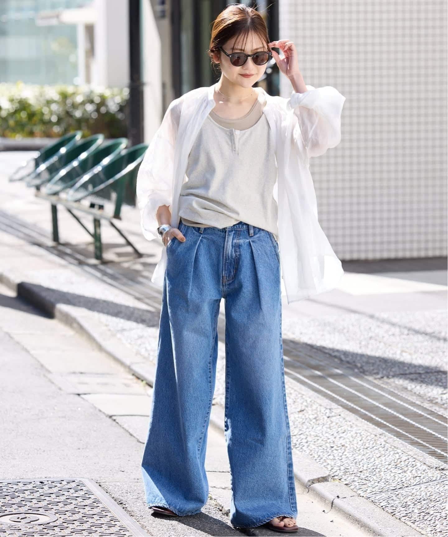 美品✨Cloth&Cross ラミー　オーバーサイズ　スキッパー　シャツ 追加2》ラミースキッパーシャツ（シャツ／ブラウス）｜SLOBE IENA