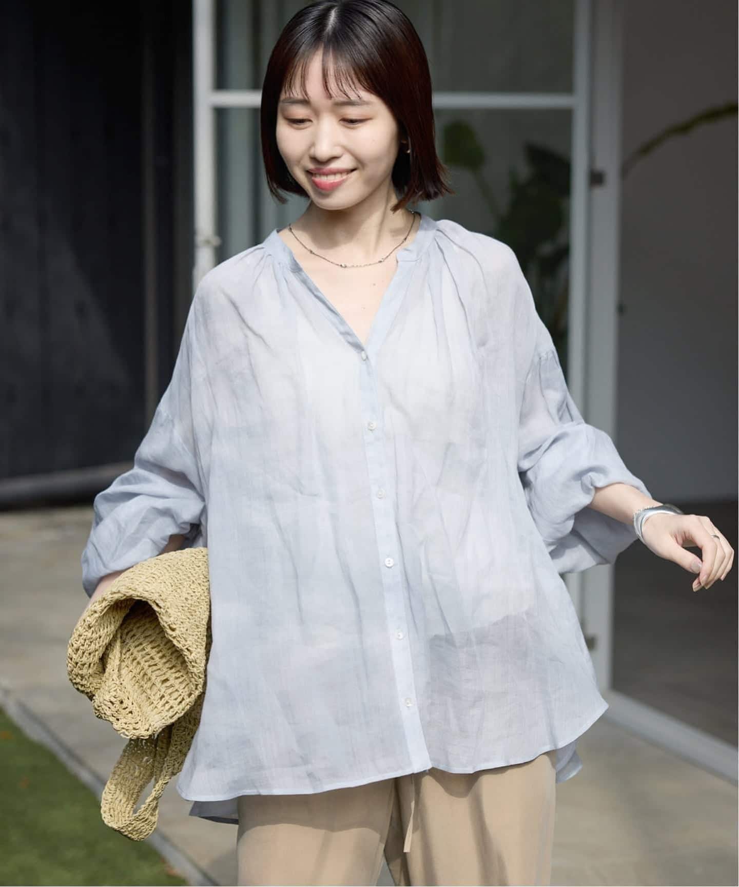 新品♥SLOBE IENA ラミースキッパーシャツ◆ホワイト オーバーサイズ 追加2》ラミースキッパーシャツ（シャツ／ブラウス）｜SLOBE IENA