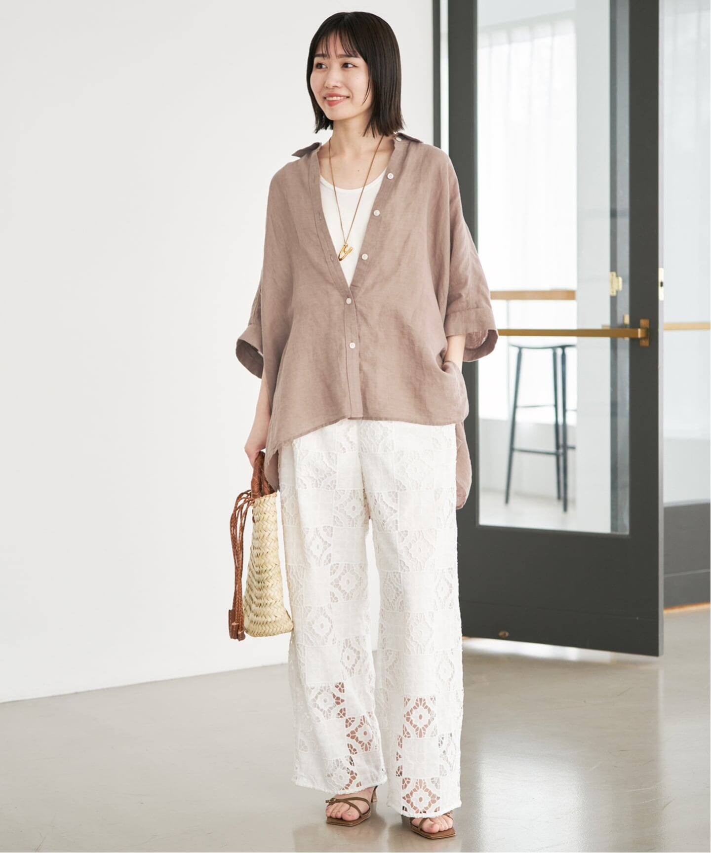 追加/シリーズあり》リネンコットンBOXシャツ（シャツ／ブラウス 