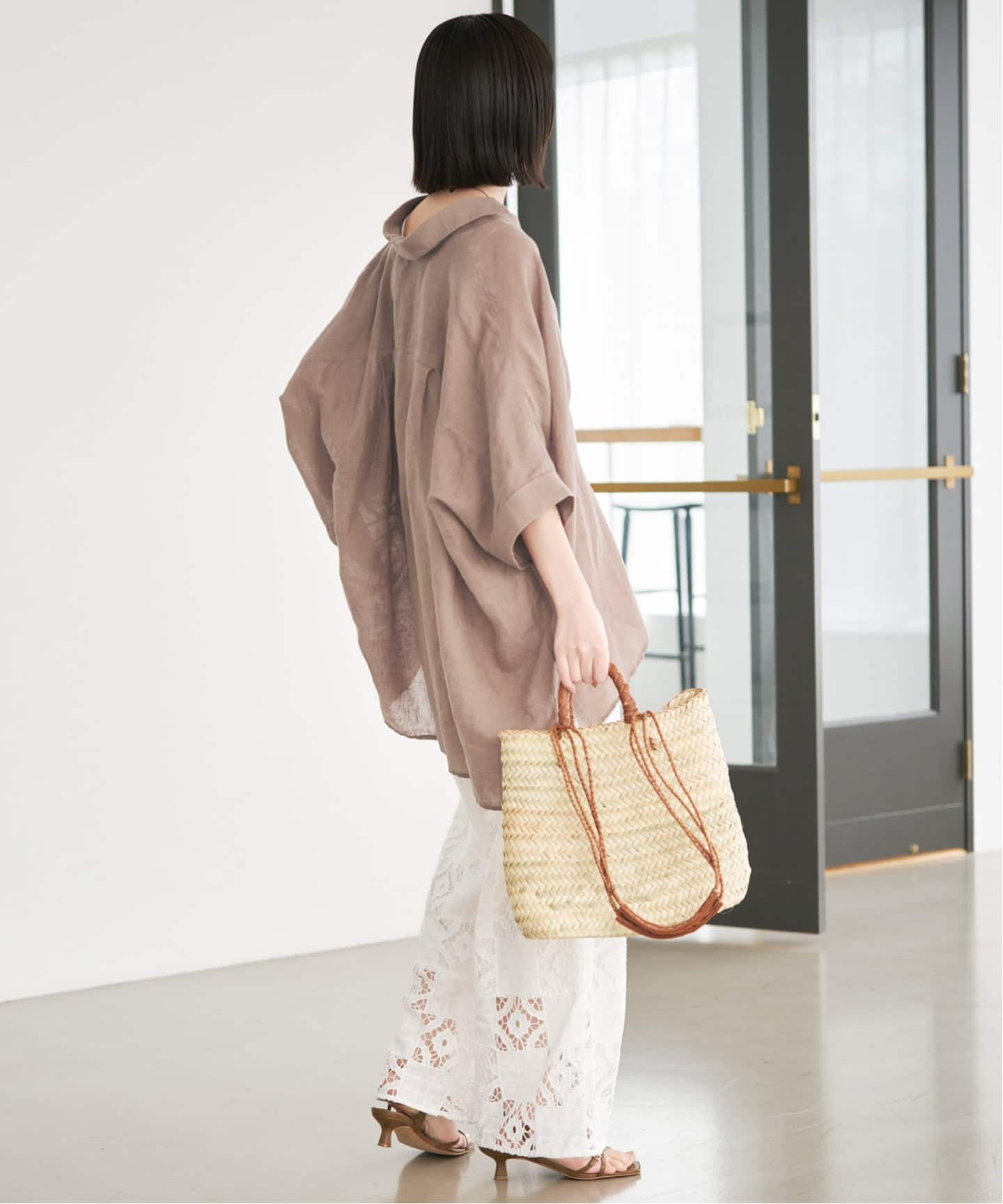 追加/シリーズあり》リネンコットンBOXシャツ（シャツ／ブラウス
