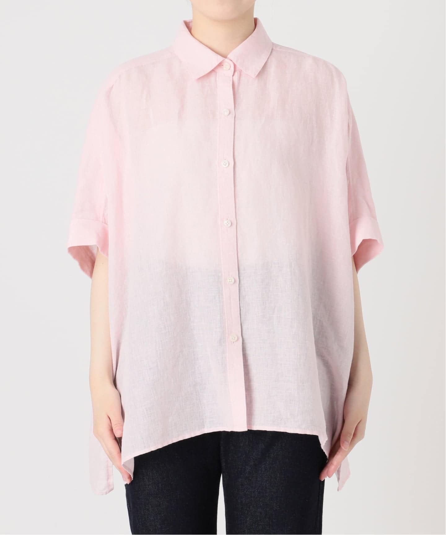 追加/シリーズあり》リネンコットンBOXシャツ（シャツ／ブラウス