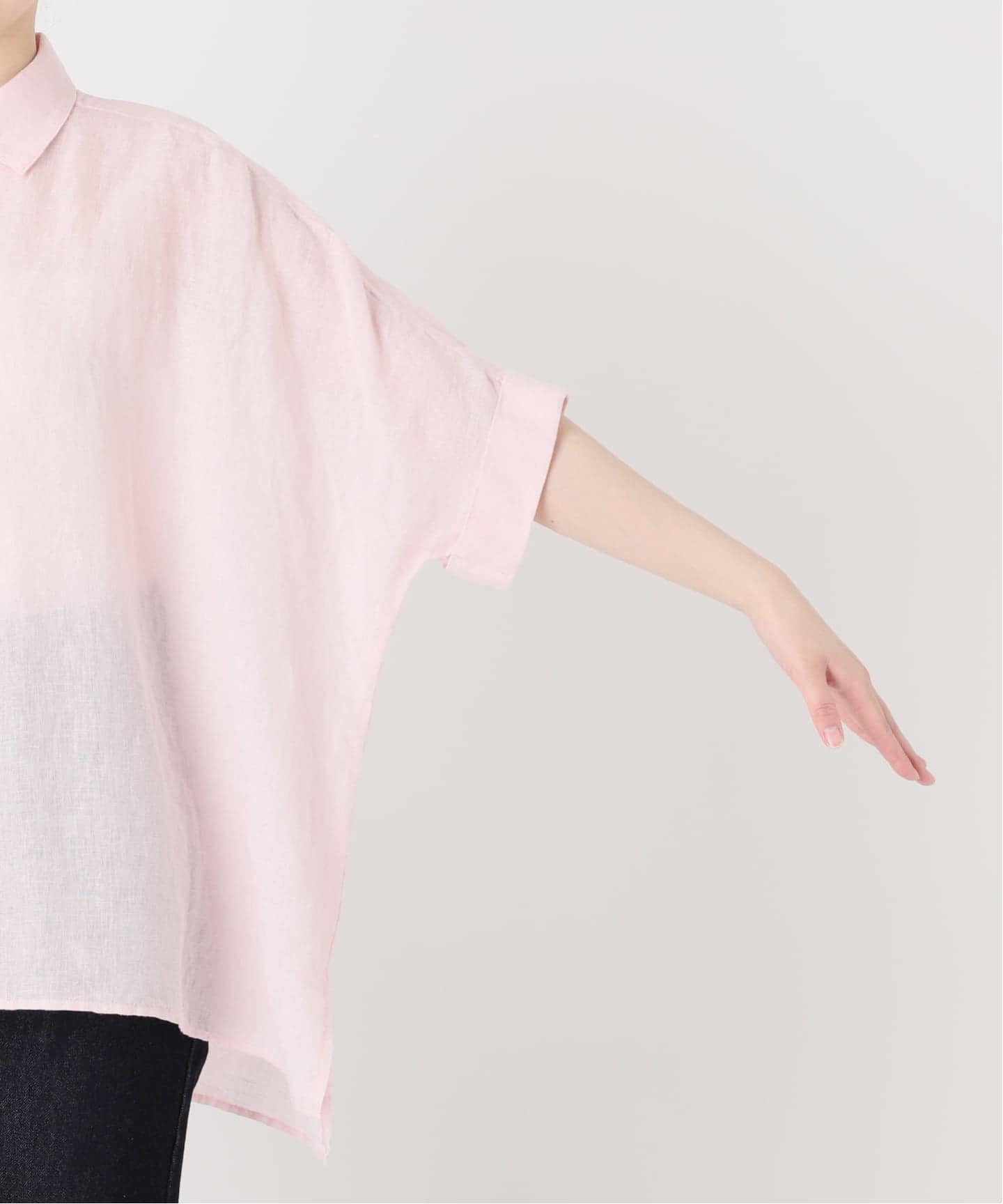 追加/シリーズあり》リネンコットンBOXシャツ（シャツ／ブラウス