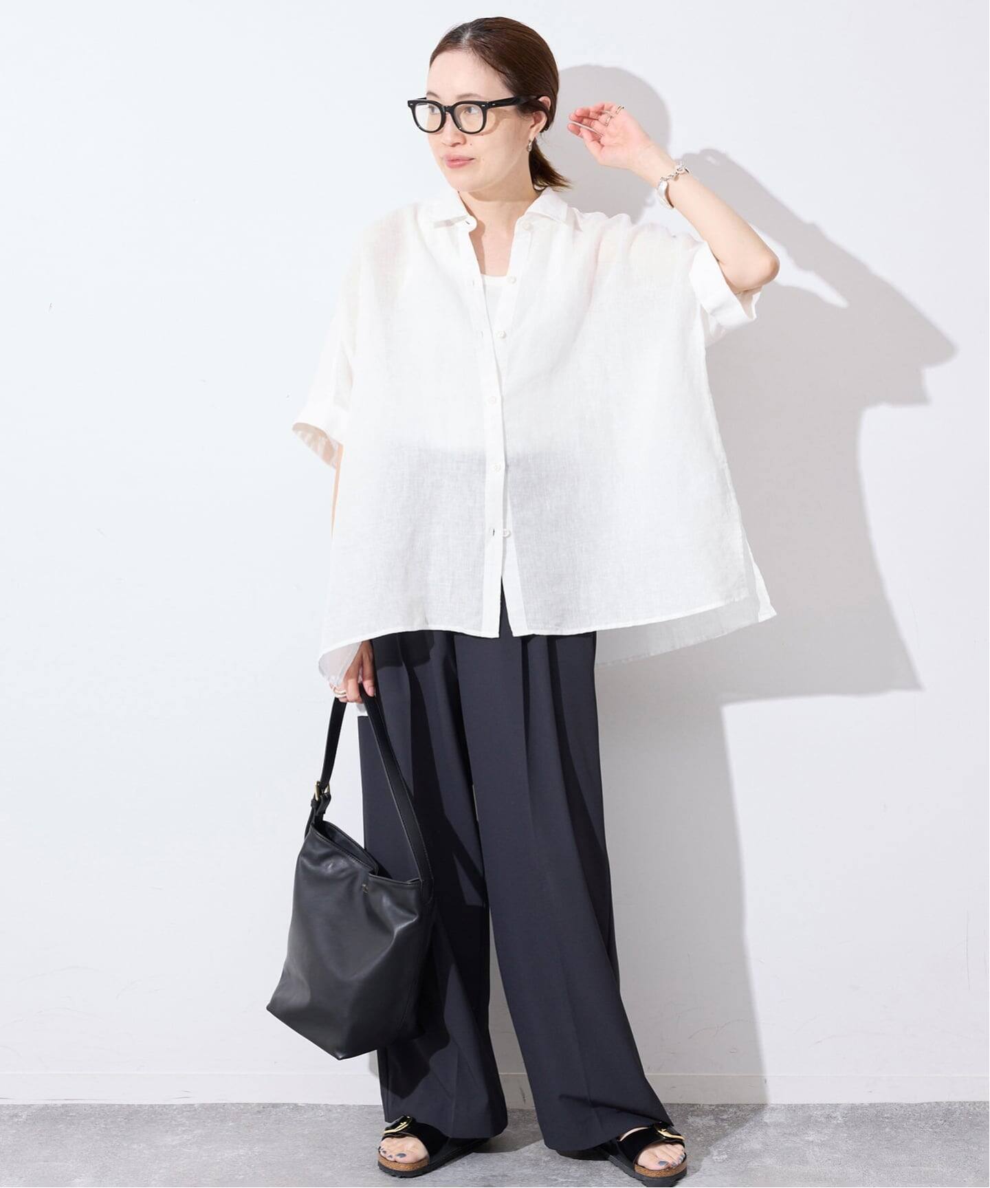 シリーズあり》リネンコットンBOXシャツ（シャツ／ブラウス）｜SLOBE 