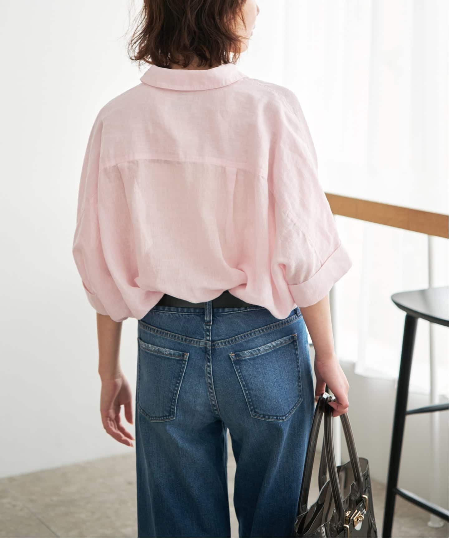 シリーズあり》リネンコットンBOXシャツ（シャツ／ブラウス）｜SLOBE
