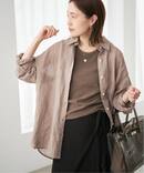 《予約》リネンコットンカシュクールシャツ