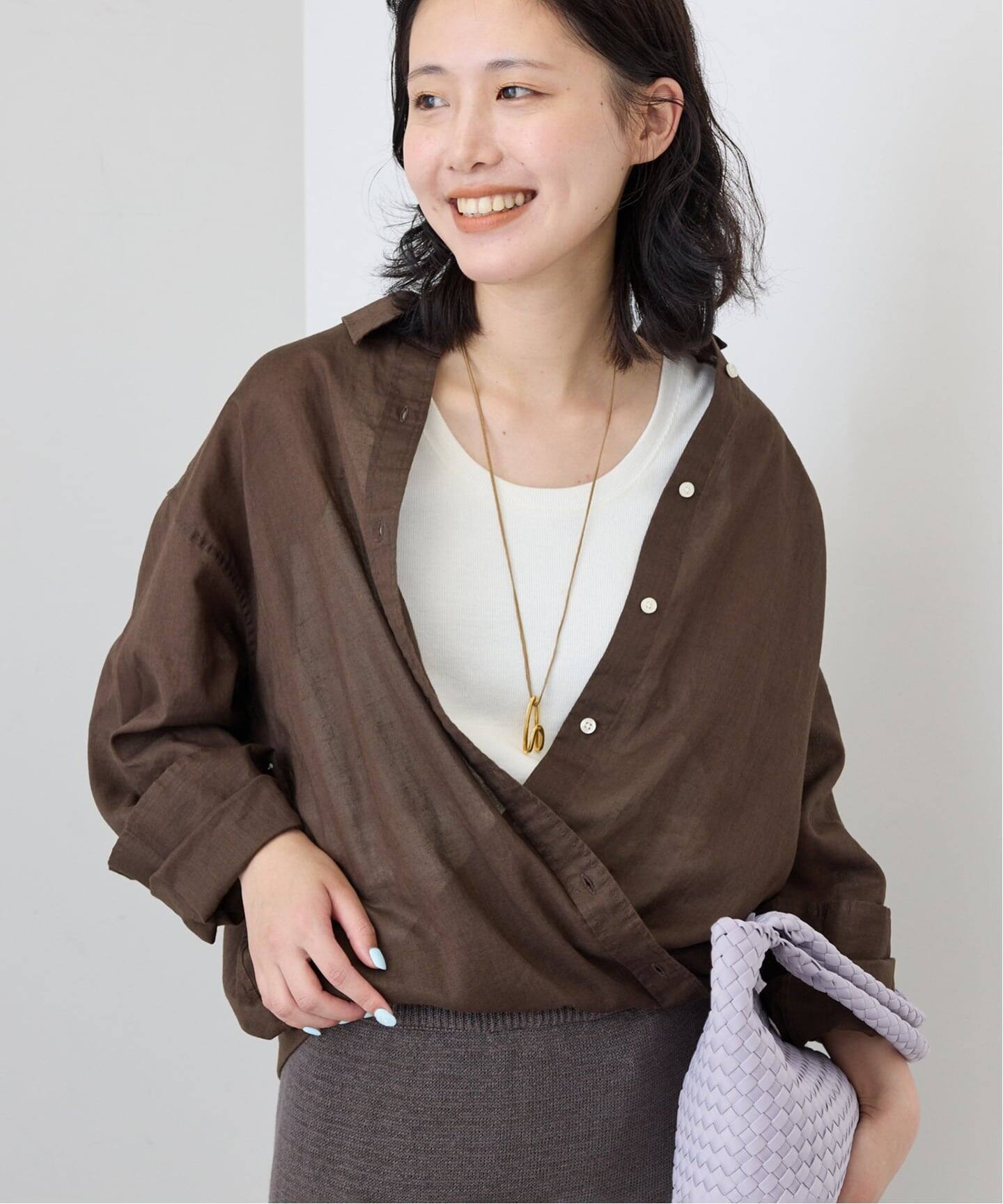 追加/シリーズあり》リネンコットンカシュクール（シャツ／ブラウス