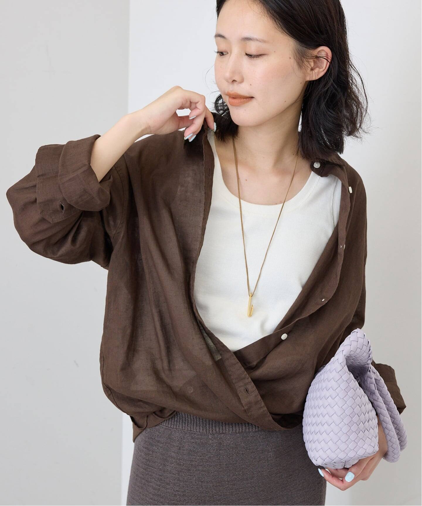 追加/シリーズあり》リネンコットンカシュクール（シャツ／ブラウス 