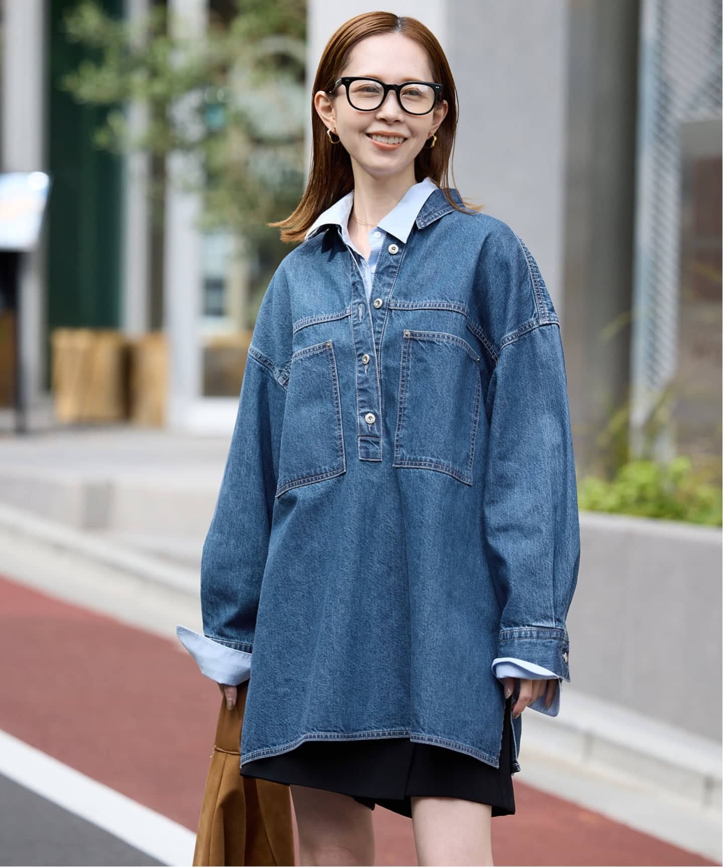 SLOBE IENA LE DENIM フィールドオーバーチュニック 予約》LE DENIM フィールドオーバーチュニック（シャツ／ブラウス
