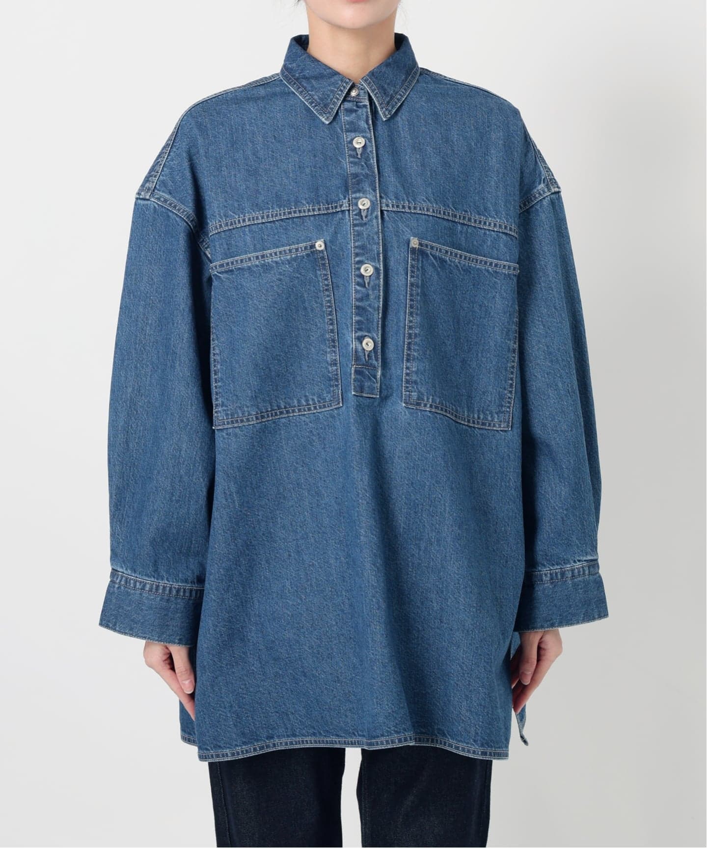 SLOBE IENA LE DENIM フィールドオーバーチュニック 予約》LE DENIM フィールドオーバーチュニック（シャツ／ブラウス