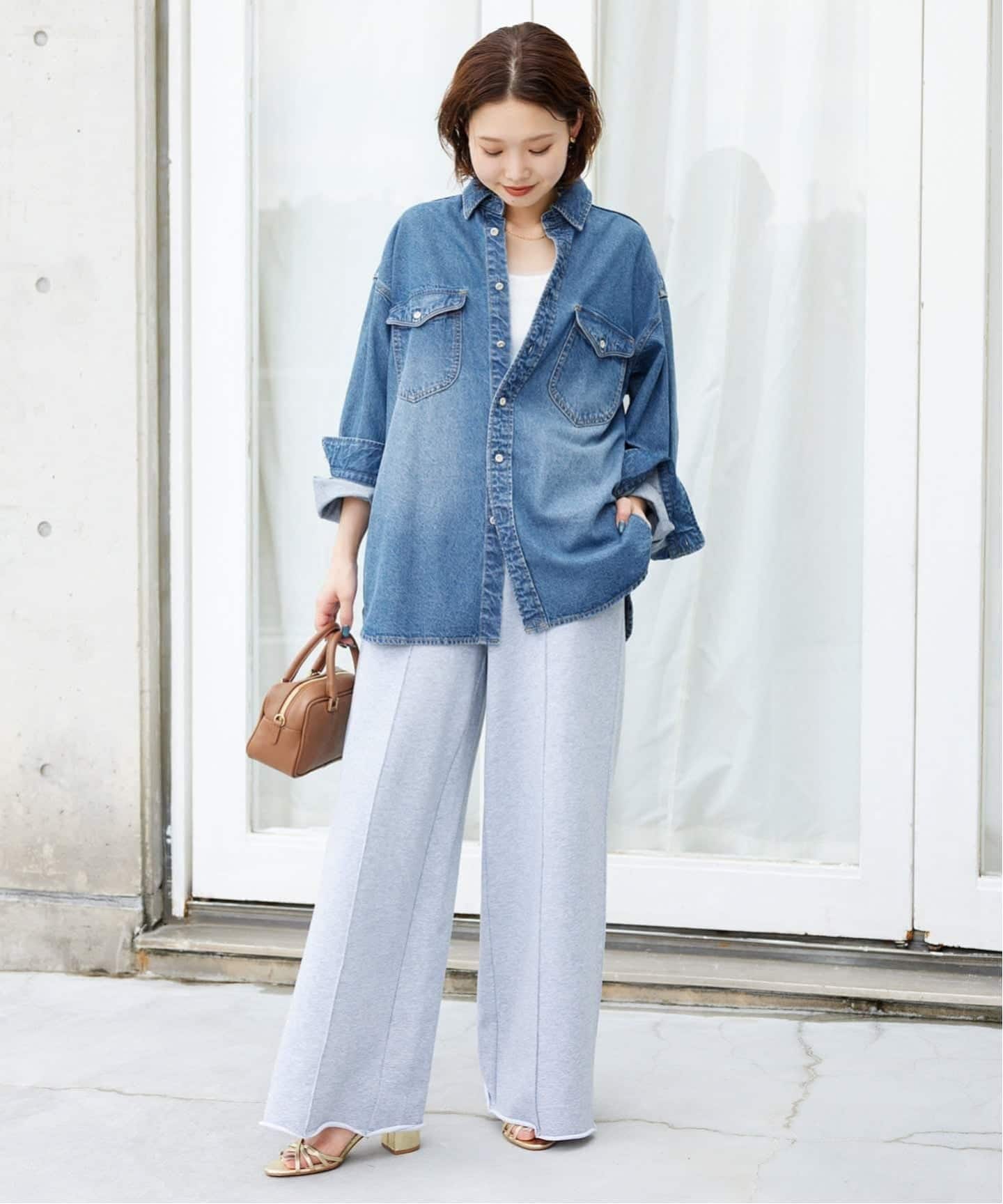 美品 SLOBE IENA LE DENIM BDUデニムシャツ 現行品 WEB限定/追加予約》LE DENIM BDUデニムシャツ（シャツ／ブラウス