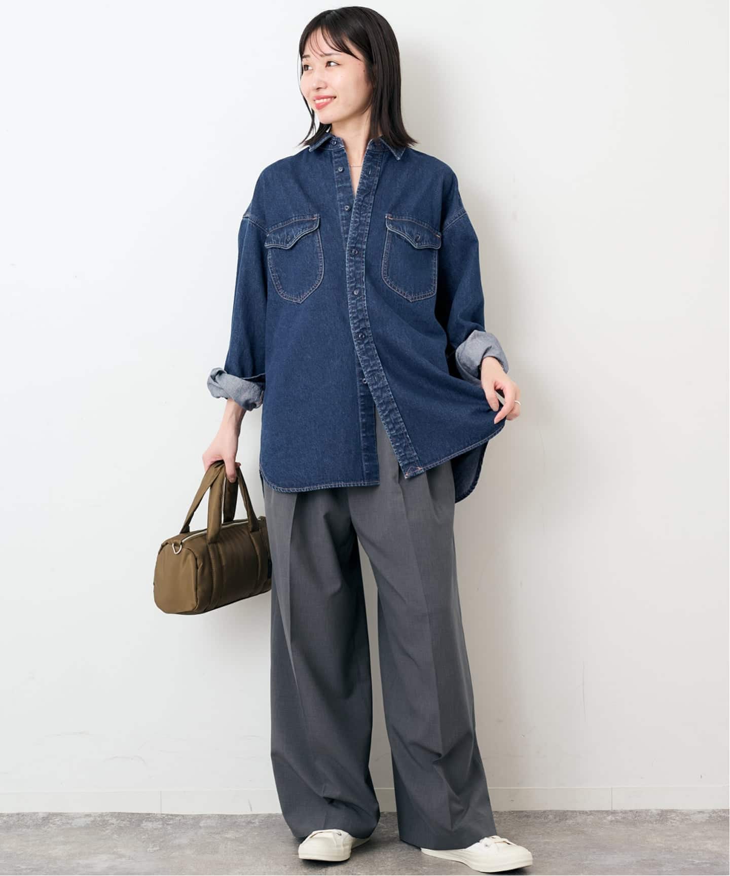WEB限定/追加2》LE DENIM BDUデニムシャツ（シャツ／ブラウス）｜SLOBE
