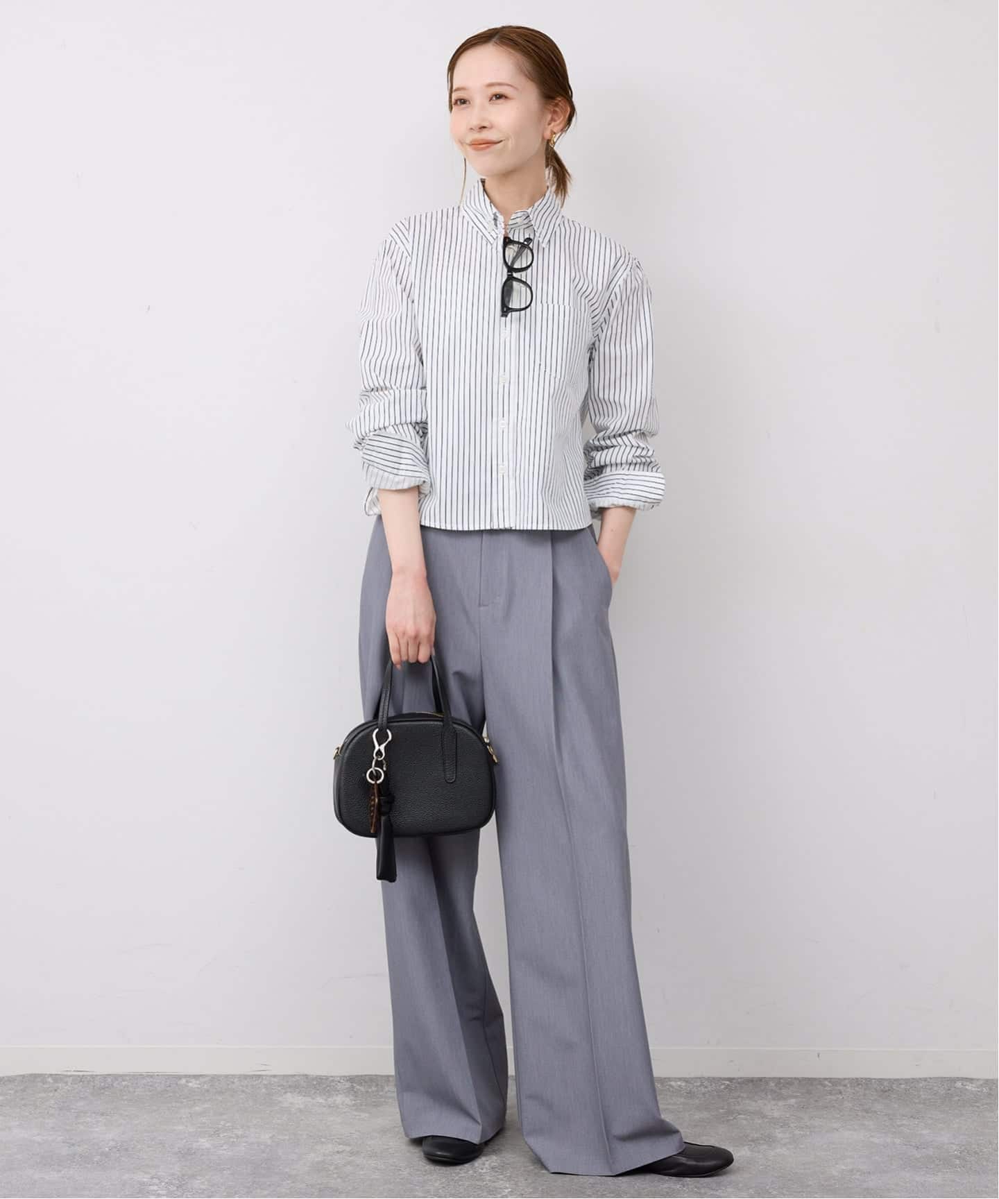 SLOBE IENA 今期新作GREEN BUTTER ストライプコットンシャツ GREEN BUTTER/グリーンバター Stripe Cotton Shirt（シャツ／ブラウス