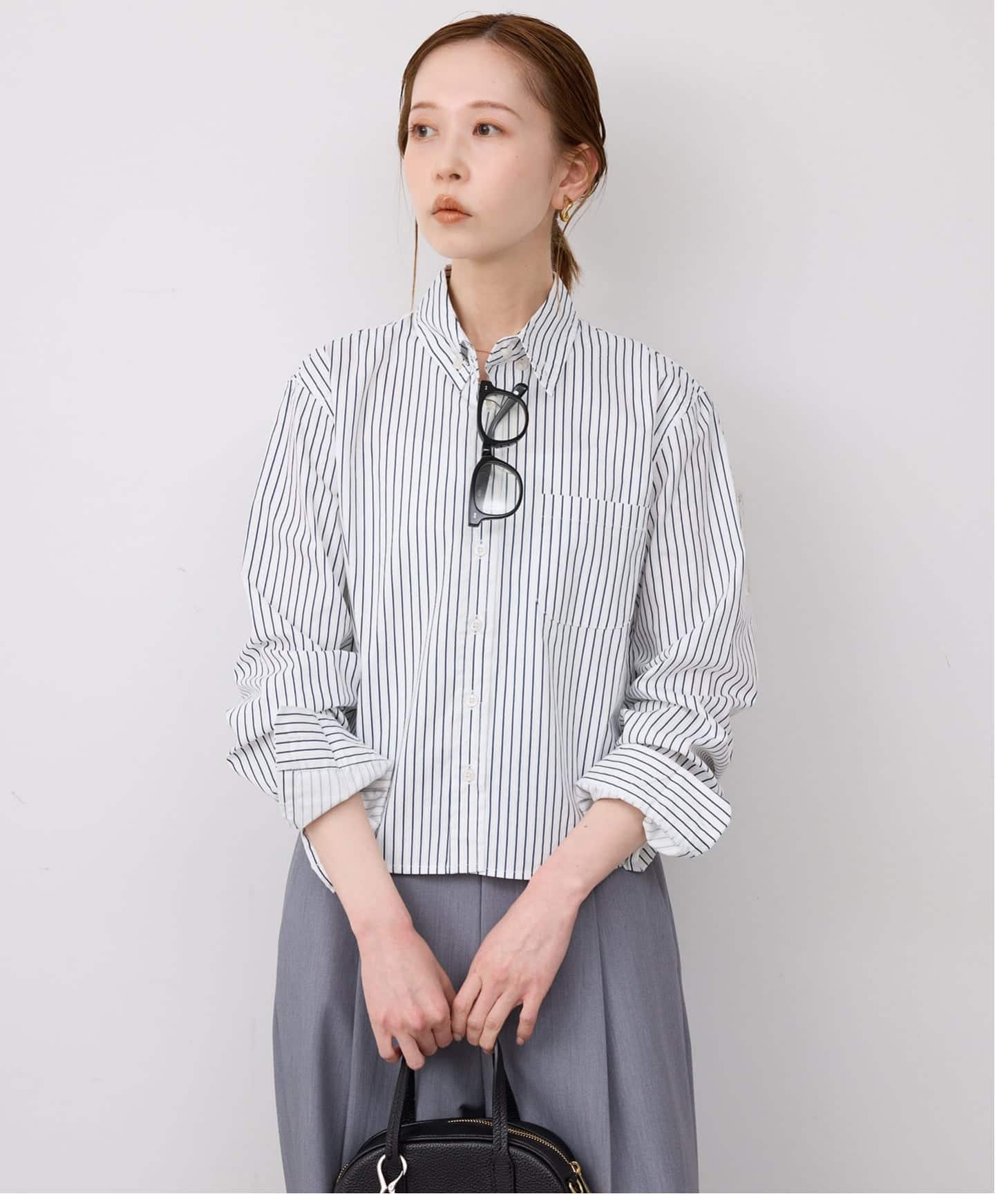 GREEN BUTTER/グリーンバター Stripe Cotton Shirt（シャツ／ブラウス