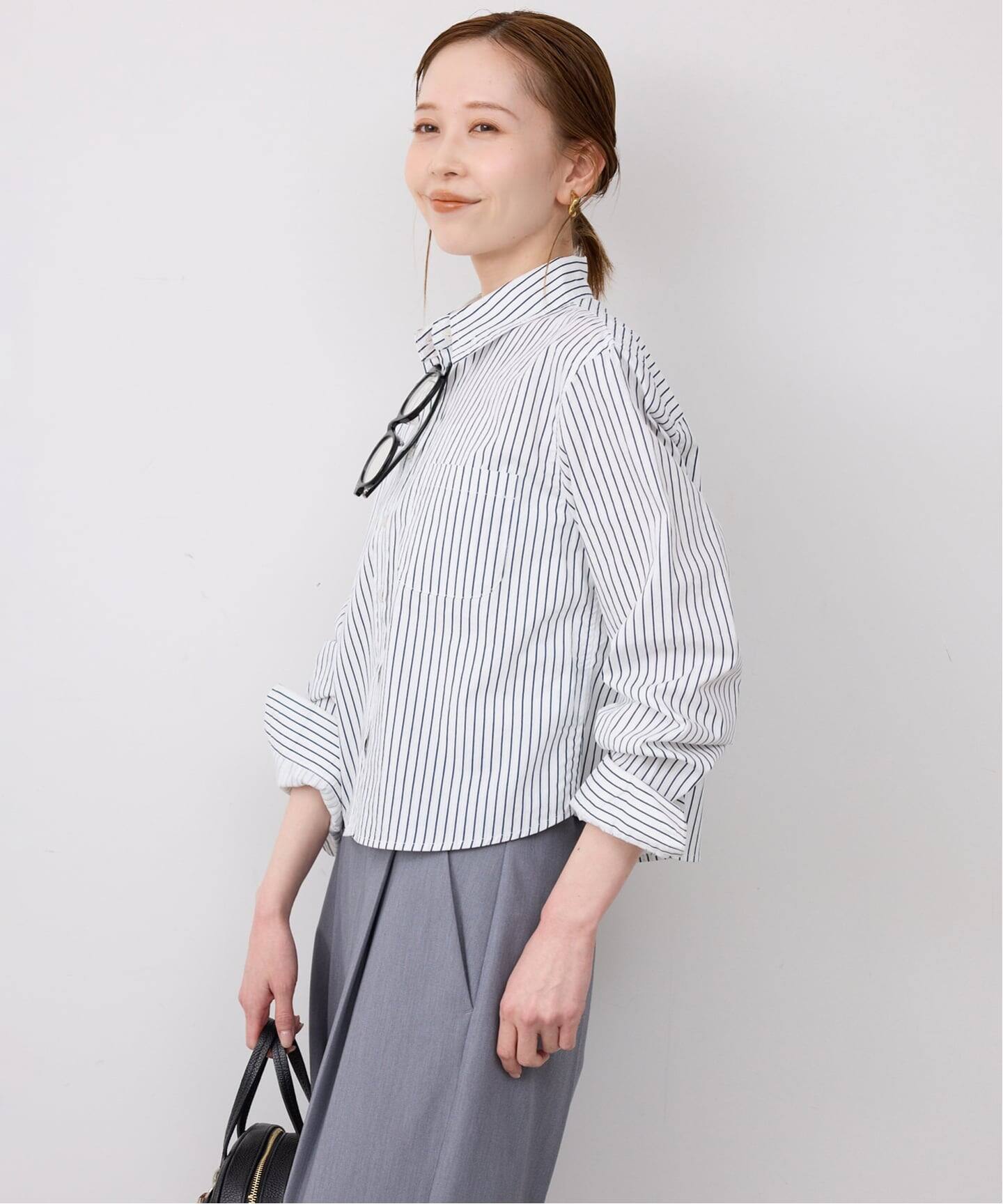 GREEN BUTTER/グリーンバター Stripe Cotton Shirt（シャツ／ブラウス