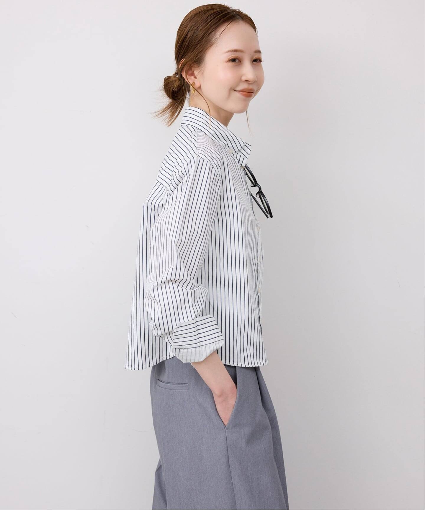 GREEN BUTTER/グリーンバター Stripe Cotton Shirt（シャツ／ブラウス