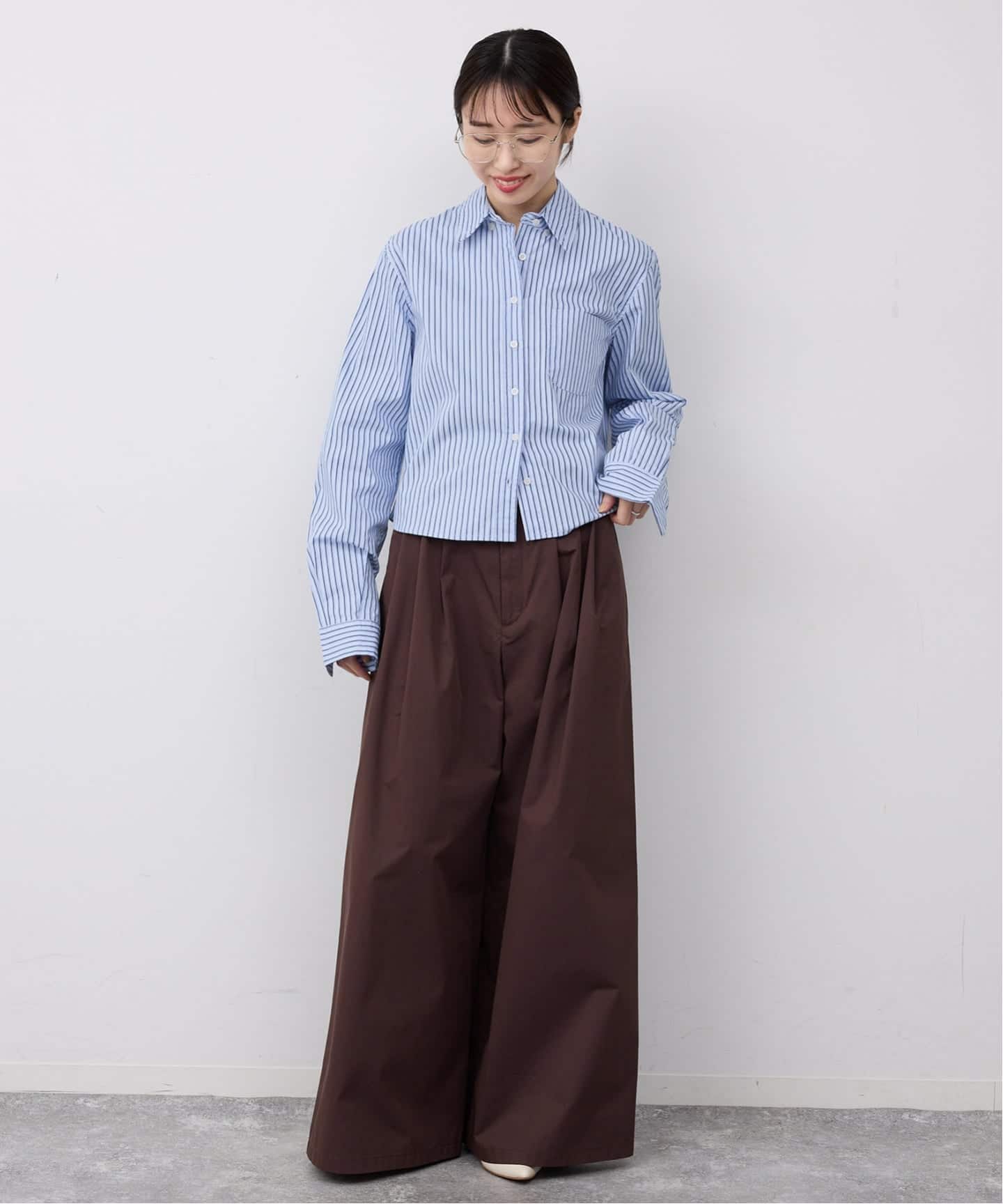 GREEN BUTTER/グリーンバター Stripe Cotton Shirt（シャツ／ブラウス