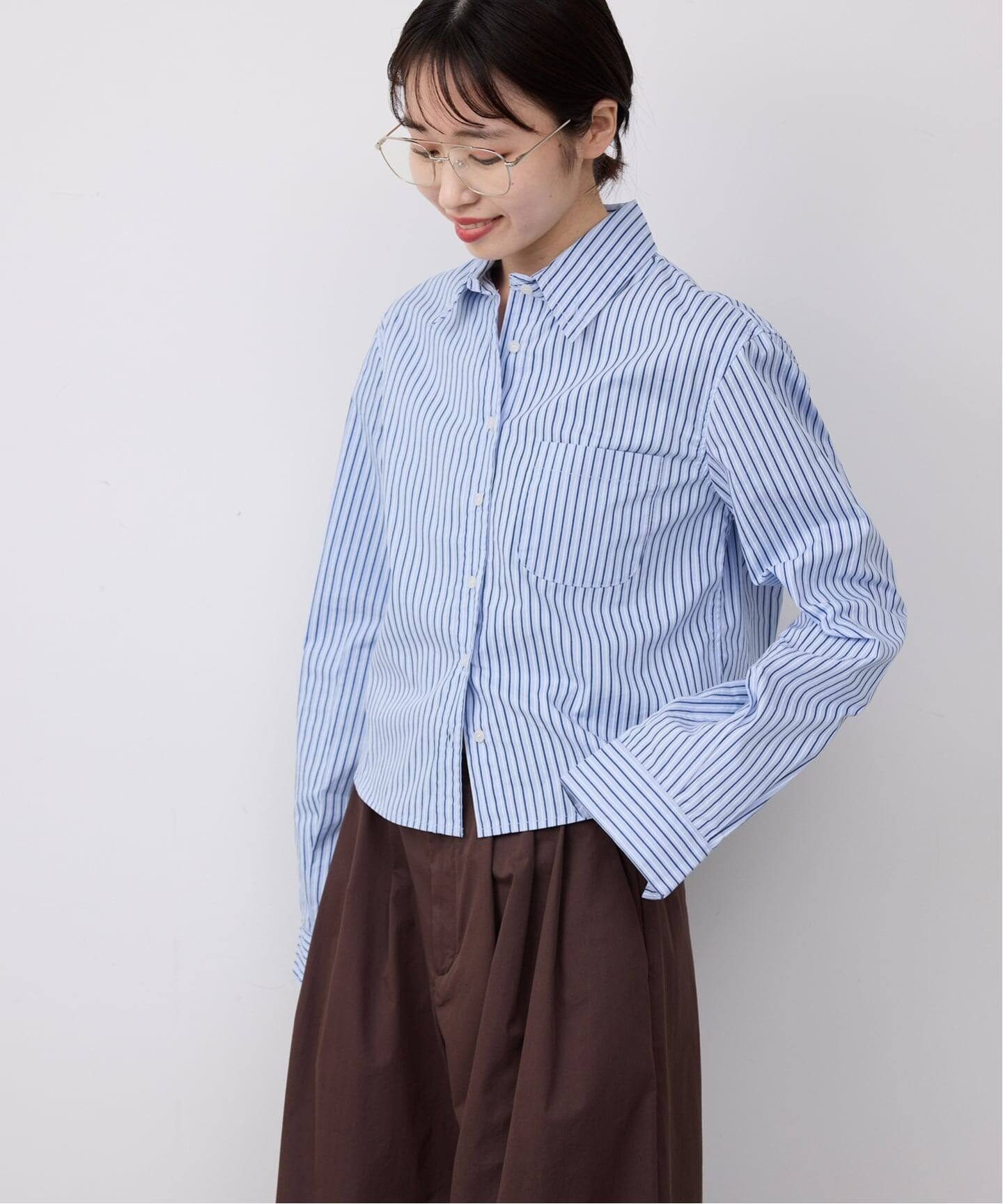 GREEN BUTTER/グリーンバター Stripe Cotton Shirt（シャツ／ブラウス