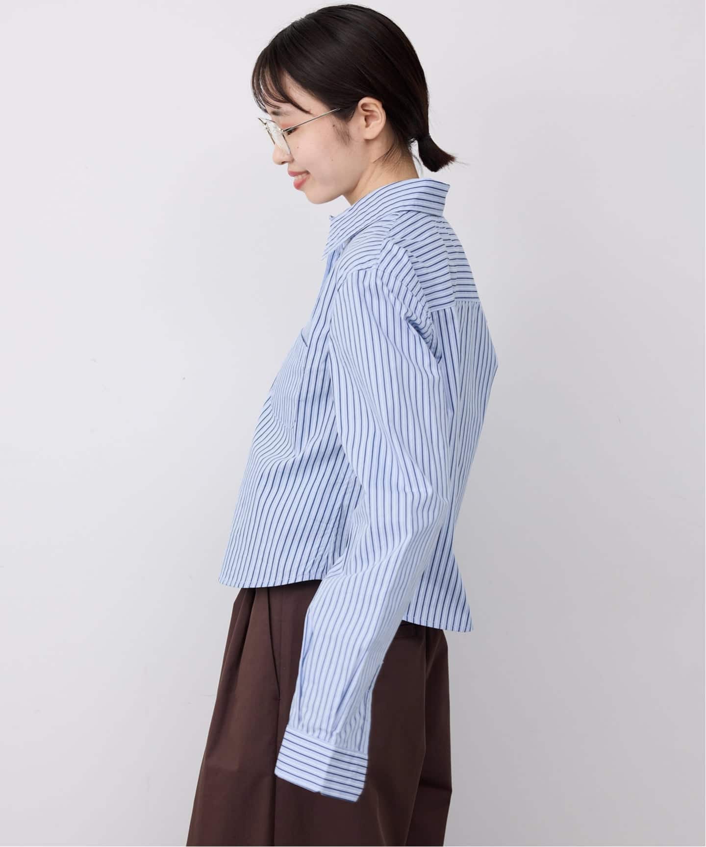 GREEN BUTTER/グリーンバター Stripe Cotton Shirt（シャツ／ブラウス