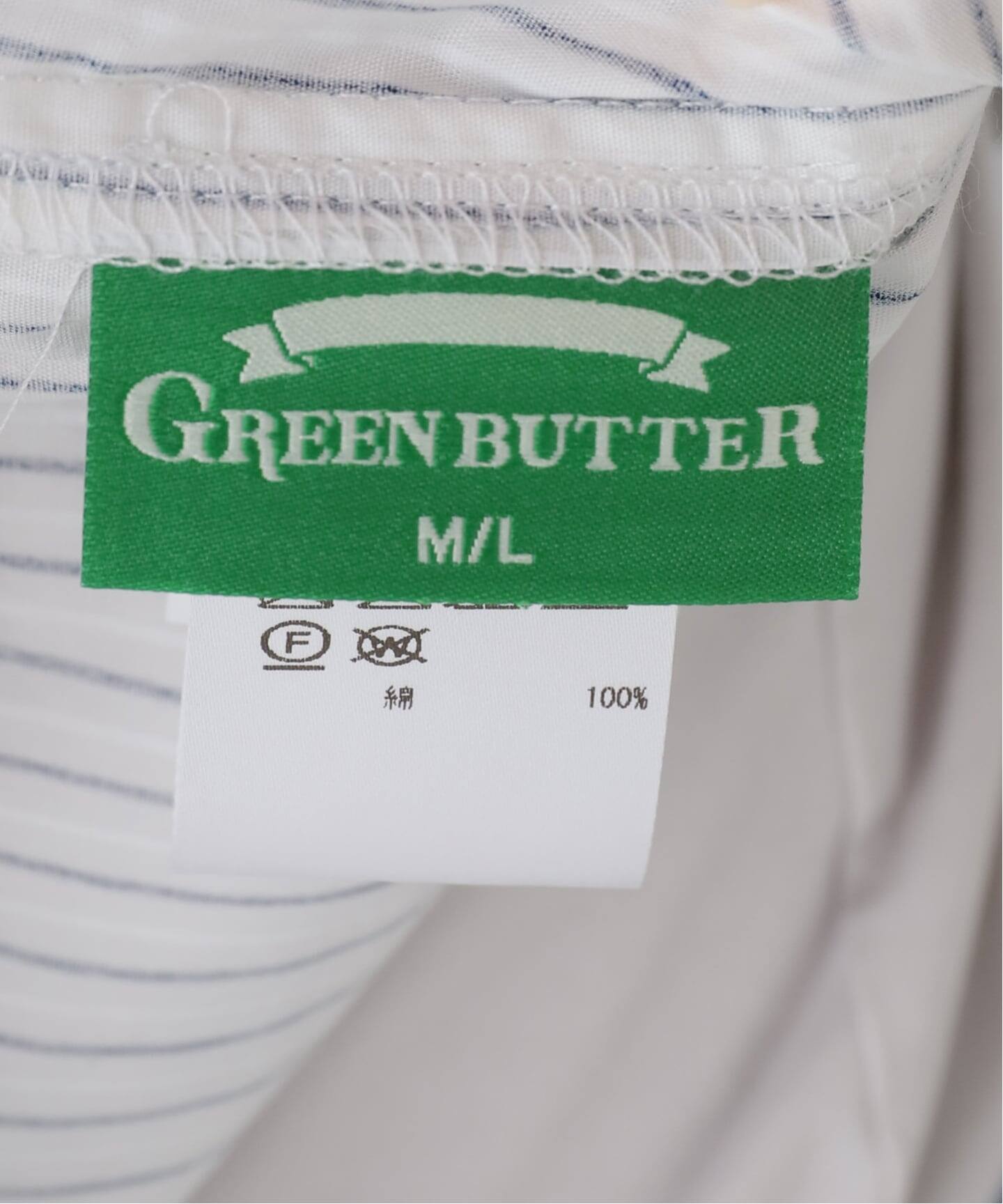 GREEN BUTTER/グリーンバター Stripe Cotton Shirt（シャツ／ブラウス