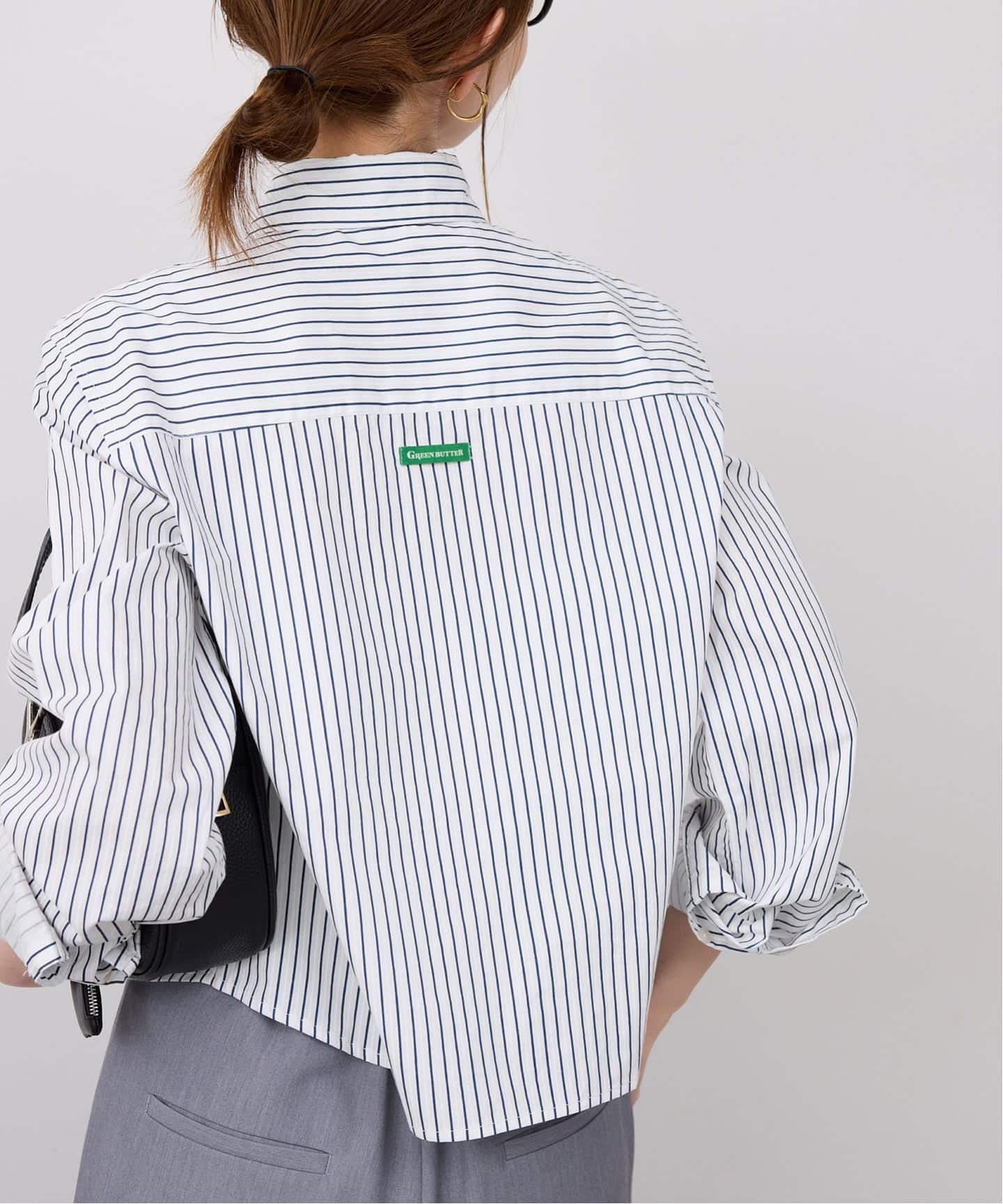 GREEN BUTTER/グリーンバター Stripe Cotton Shirt（シャツ／ブラウス