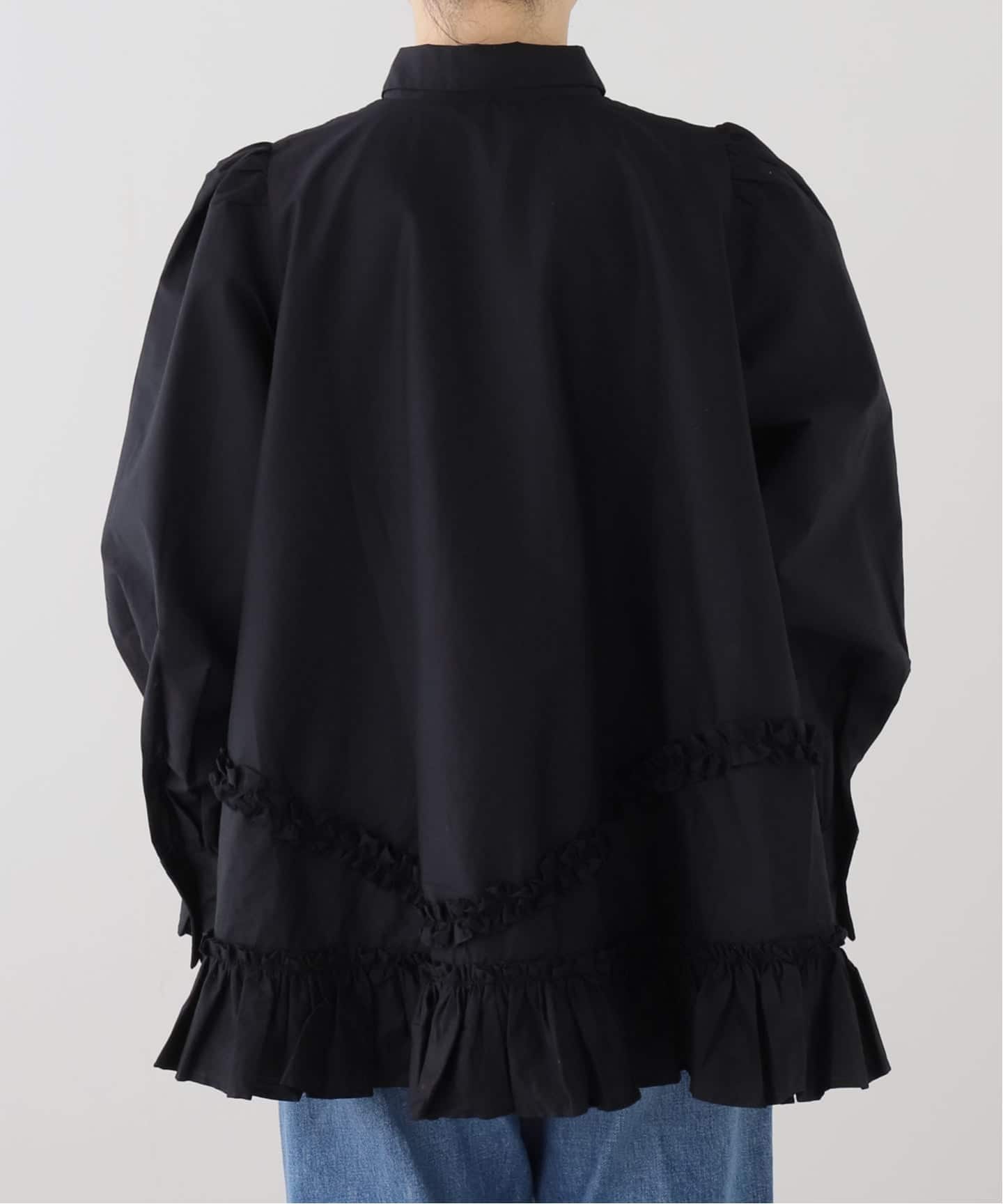 crinkle crinkle crinkle frill hem long sleeve shirts CC-4503
