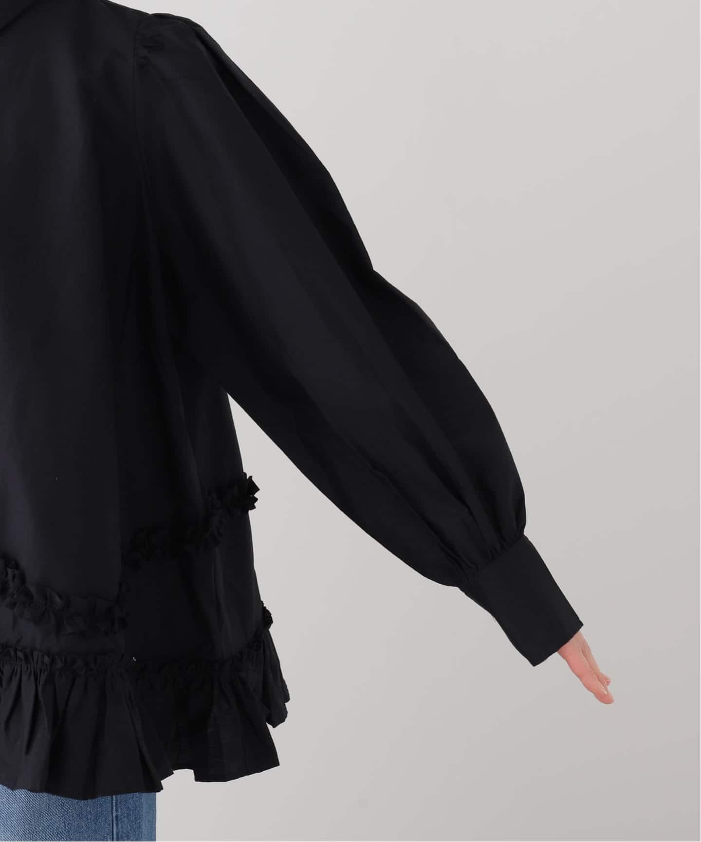 crinkle crinkle crinkle frill hem long sleeve shirts CC-4503