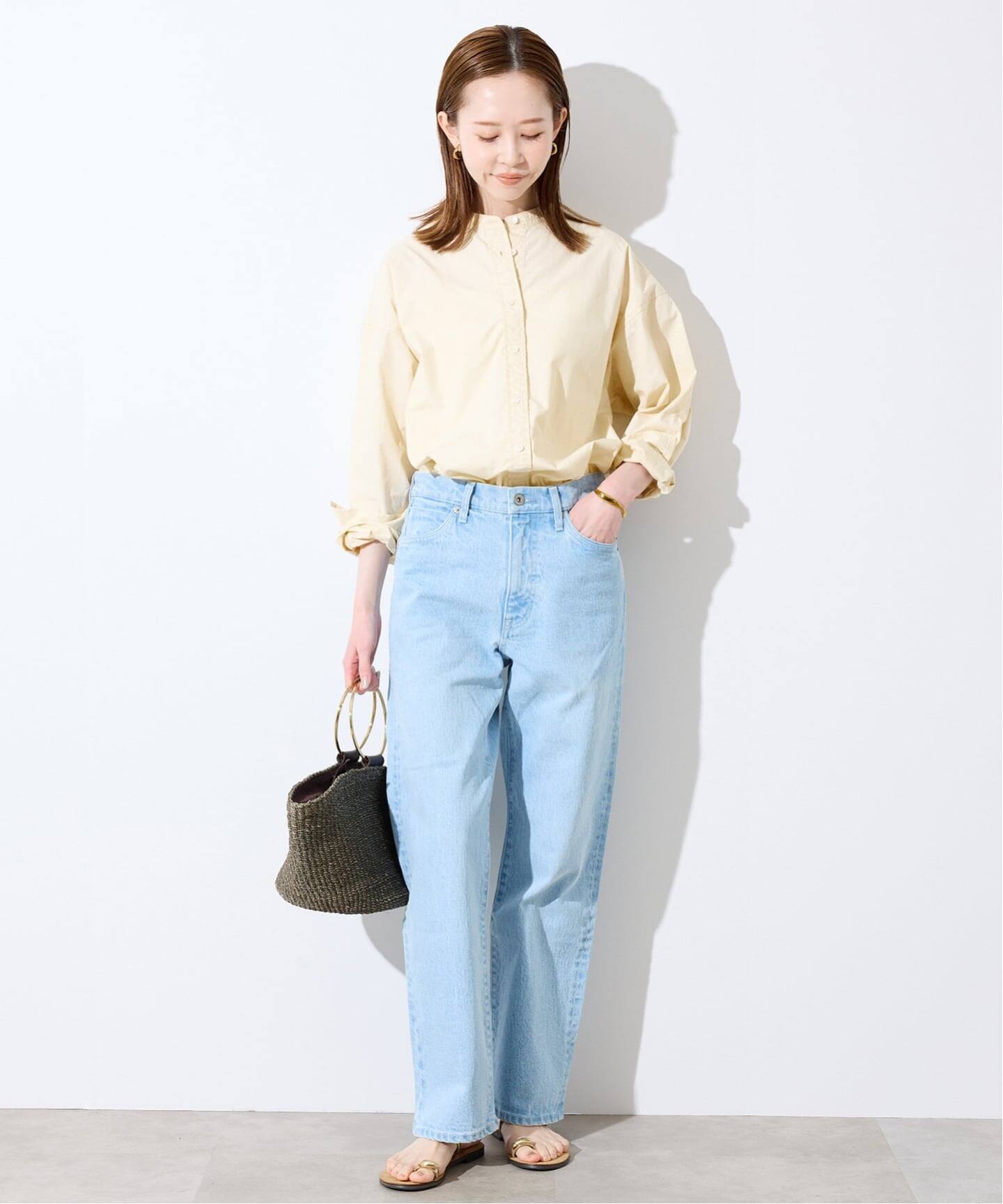 追加2》ROYAL NAVY/ロイヤルネイビー SLOBE別注 バンドカラーシャツ 