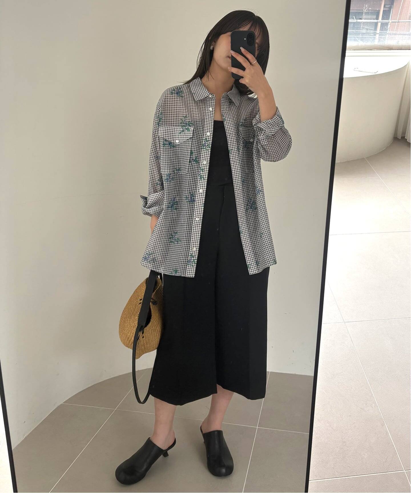 Margaux Dereume × SLOBE cotton silk mix シャツ（シャツ／ブラウス
