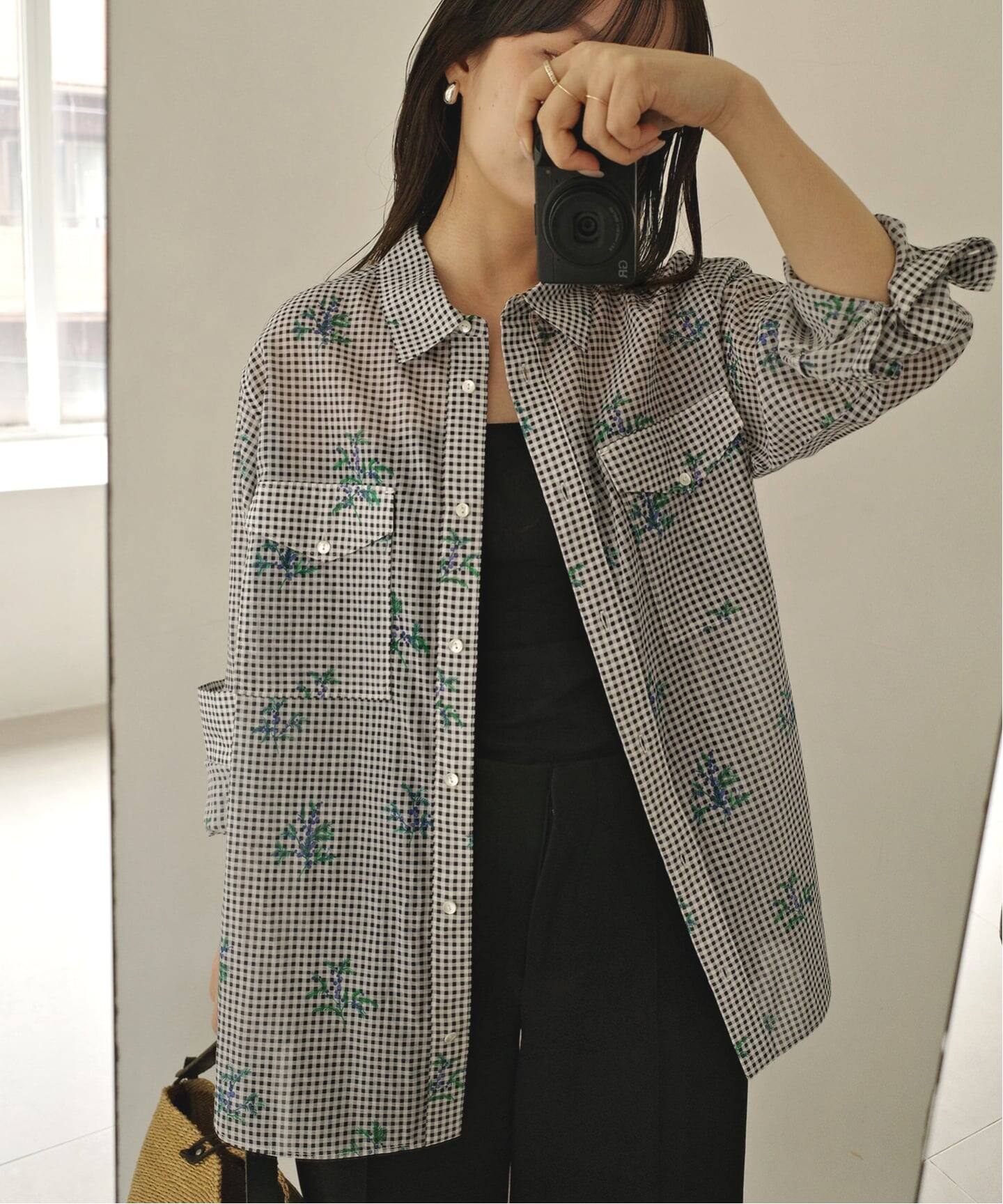 Margaux Dereume × SLOBE cotton silk mix シャツ（シャツ／ブラウス