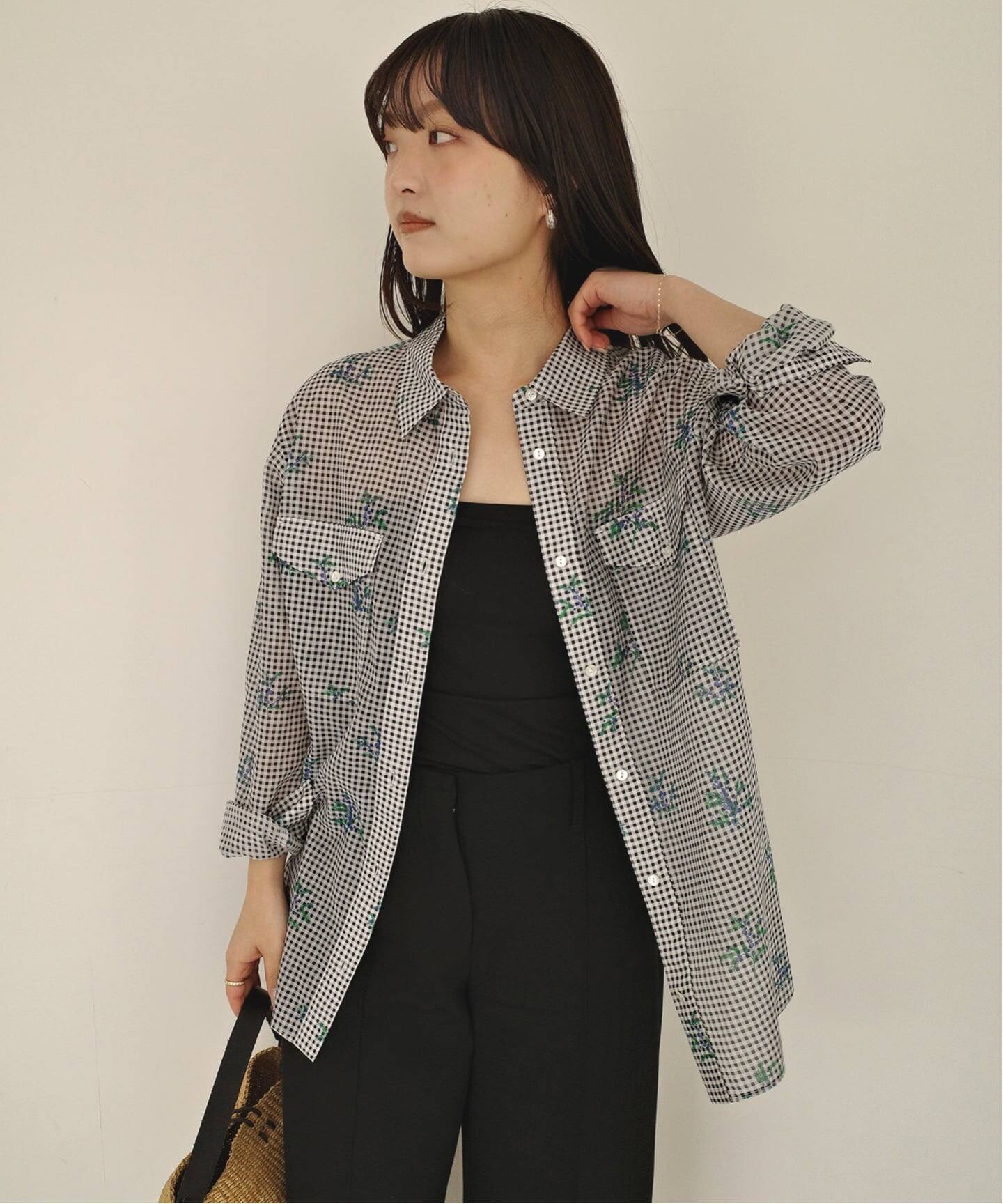 Margaux Dereume × SLOBE cotton silk mix シャツ（シャツ／ブラウス