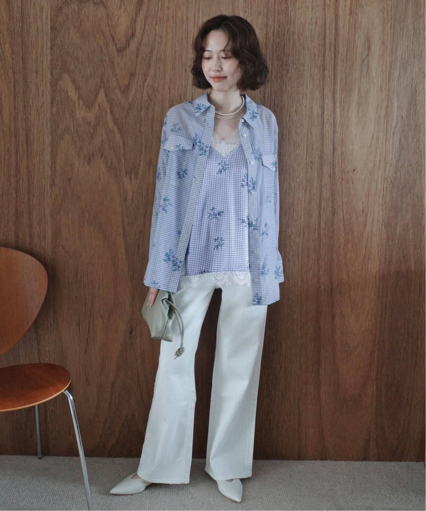 ★☺︎★【新品未使用】スローブイエナ マルゴー コットンシルクミックスシャツ Margaux Dereume × SLOBE cotton silk mix シャツ（シャツ／ブラウス