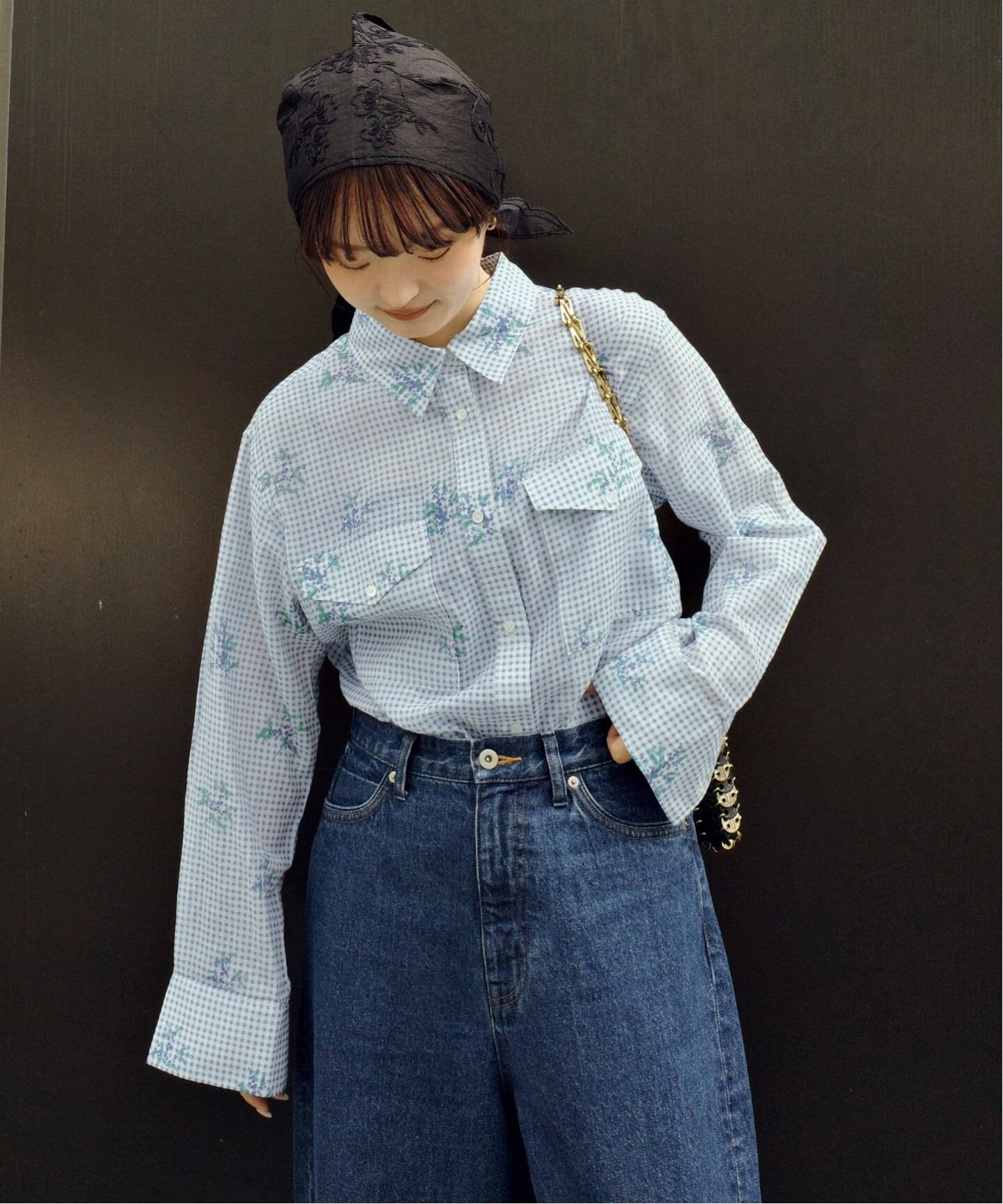Margaux Dereume × SLOBE cotton silk mix シャツ（シャツ／ブラウス