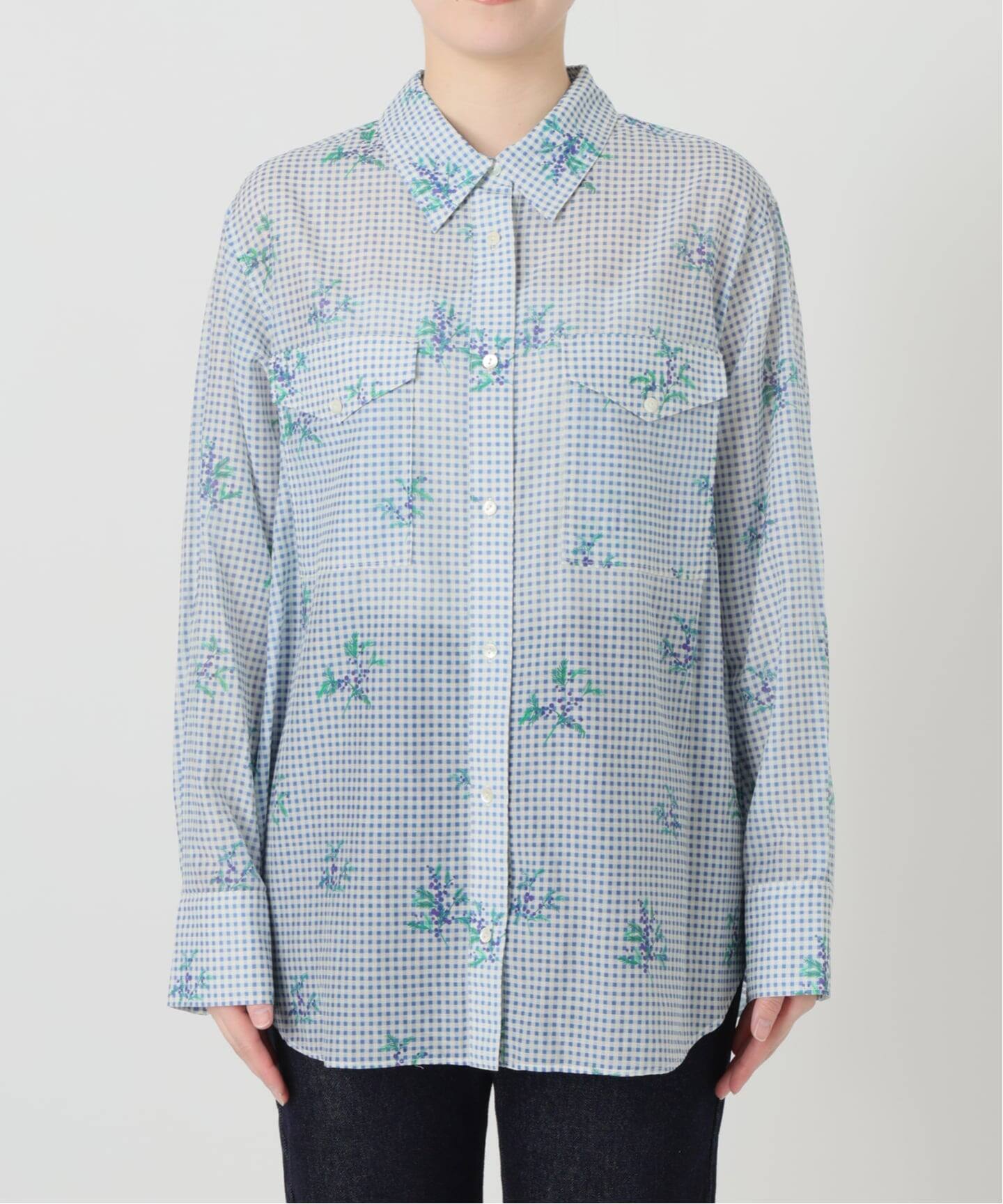 ★☺︎★【新品未使用】スローブイエナ マルゴー コットンシルクミックスシャツ Margaux Dereume × SLOBE cotton silk mix シャツ（シャツ／ブラウス