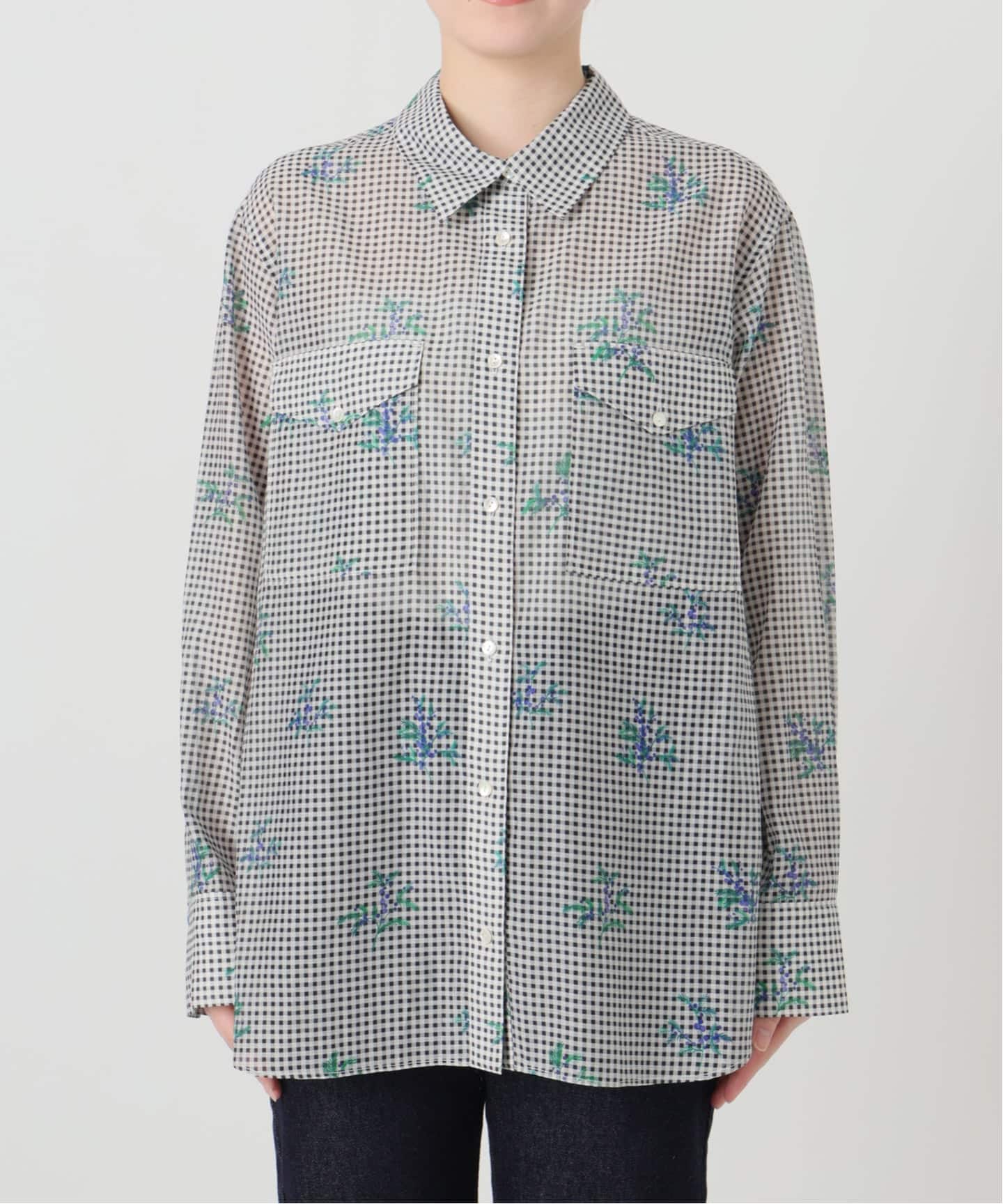 Margaux Dereume × SLOBE cotton silk mix シャツ（シャツ／ブラウス