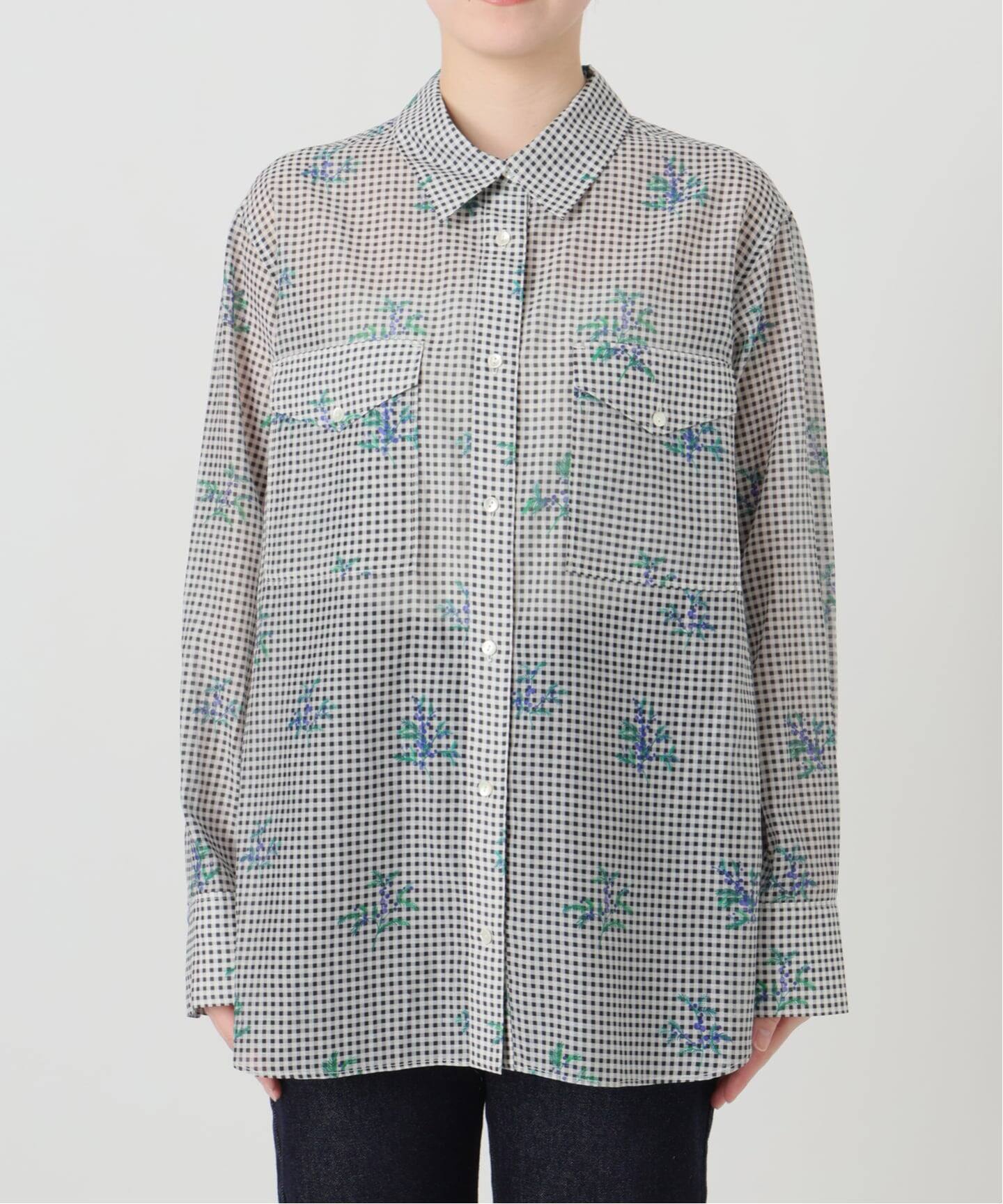 Margaux Dereume × SLOBE cotton silk mix シャツ（シャツ／ブラウス 