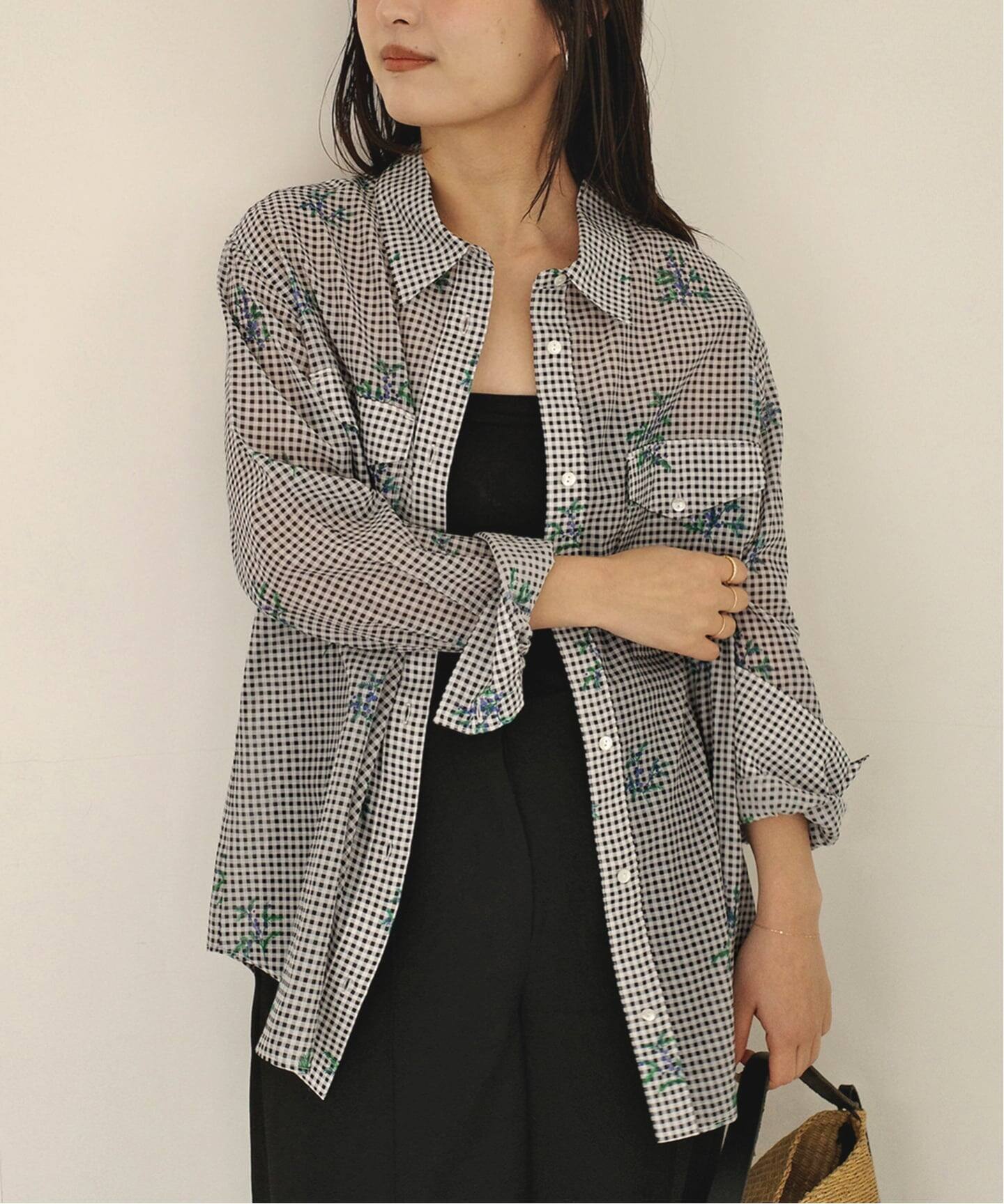 Margaux Dereume × SLOBE cotton silk mix シャツ（シャツ／ブラウス 