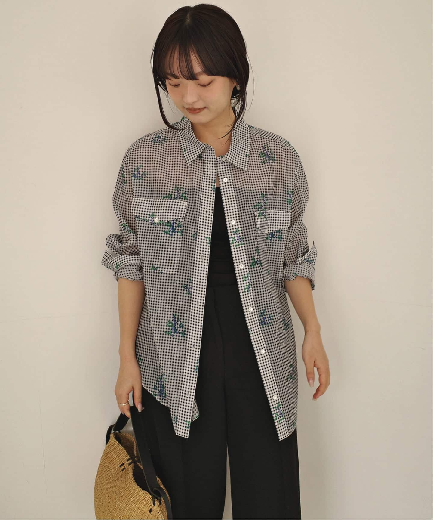 WEB限定/追加》Margaux Dereume × SLOBE cotton silk mix シャツ
