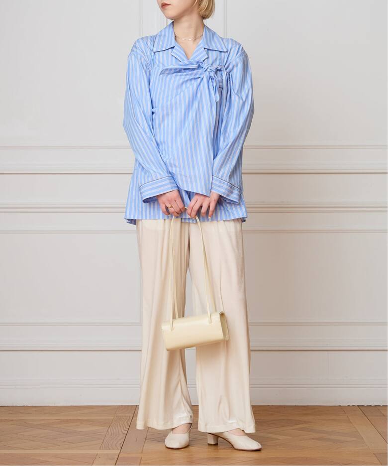 IENA LA BOUCLE コットンストライプスリーピーシャツ（シャツ 
