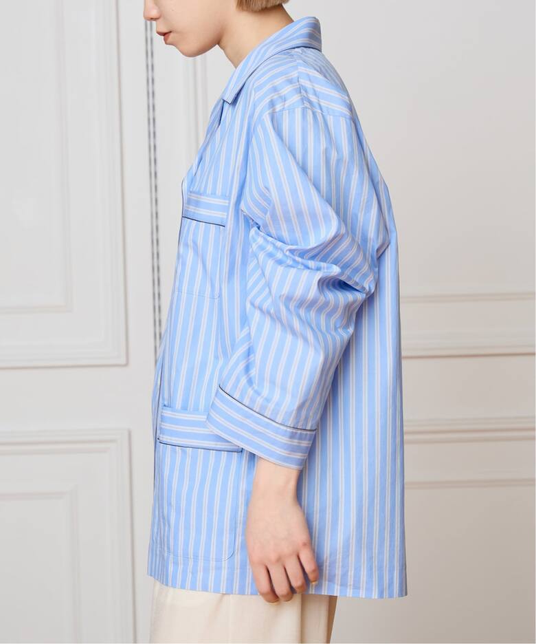 IENA LA BOUCLE コットンストライプスリーピーシャツ（シャツ 