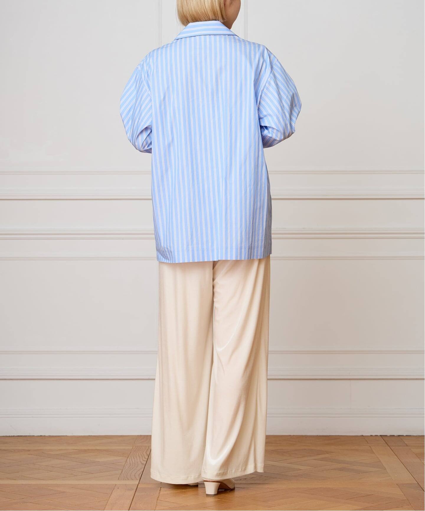 IENA LA BOUCLE コットンストライプスリーピーシャツ（シャツ