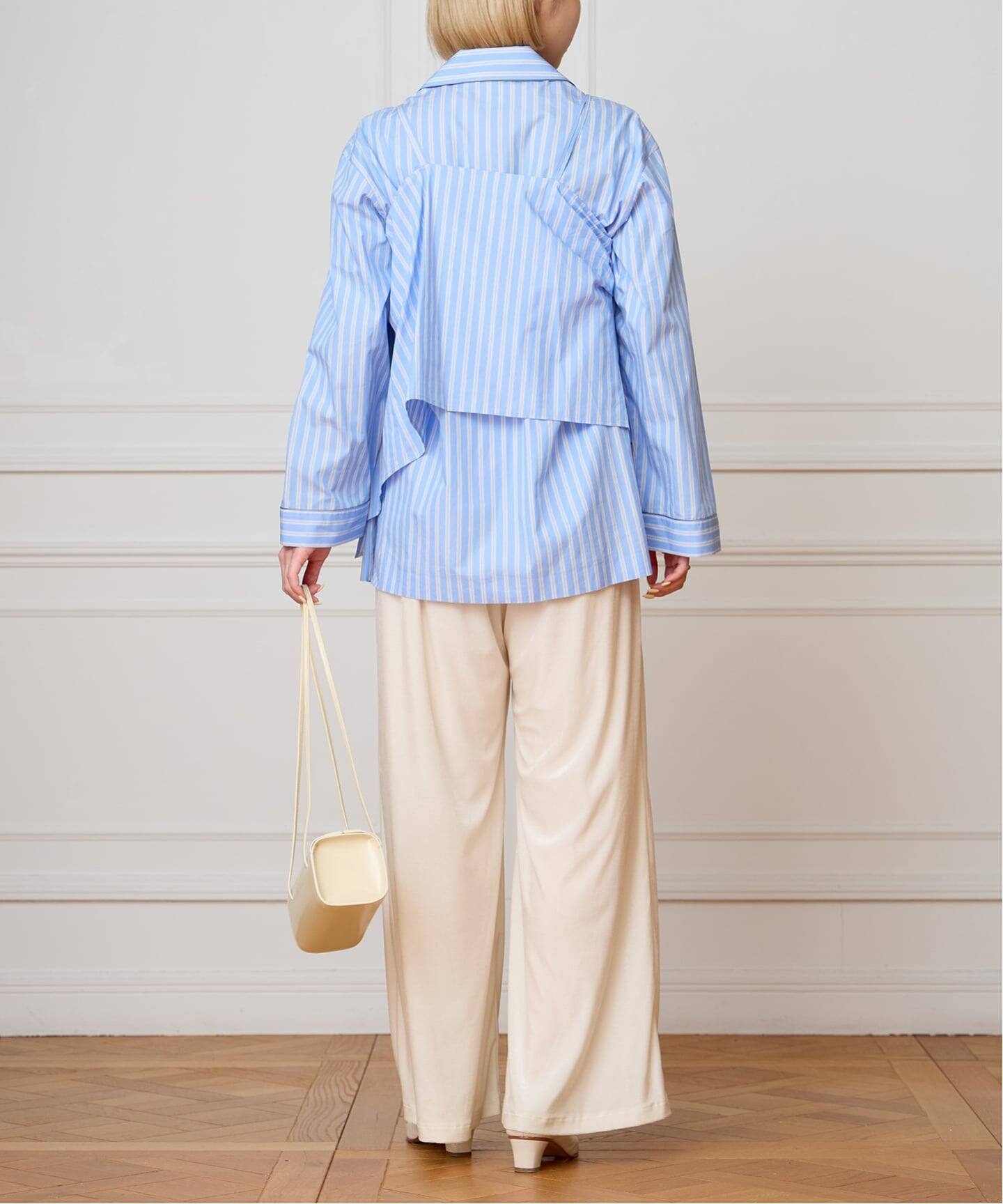 IENA LA BOUCLE コットンストライプスリーピーシャツ（シャツ