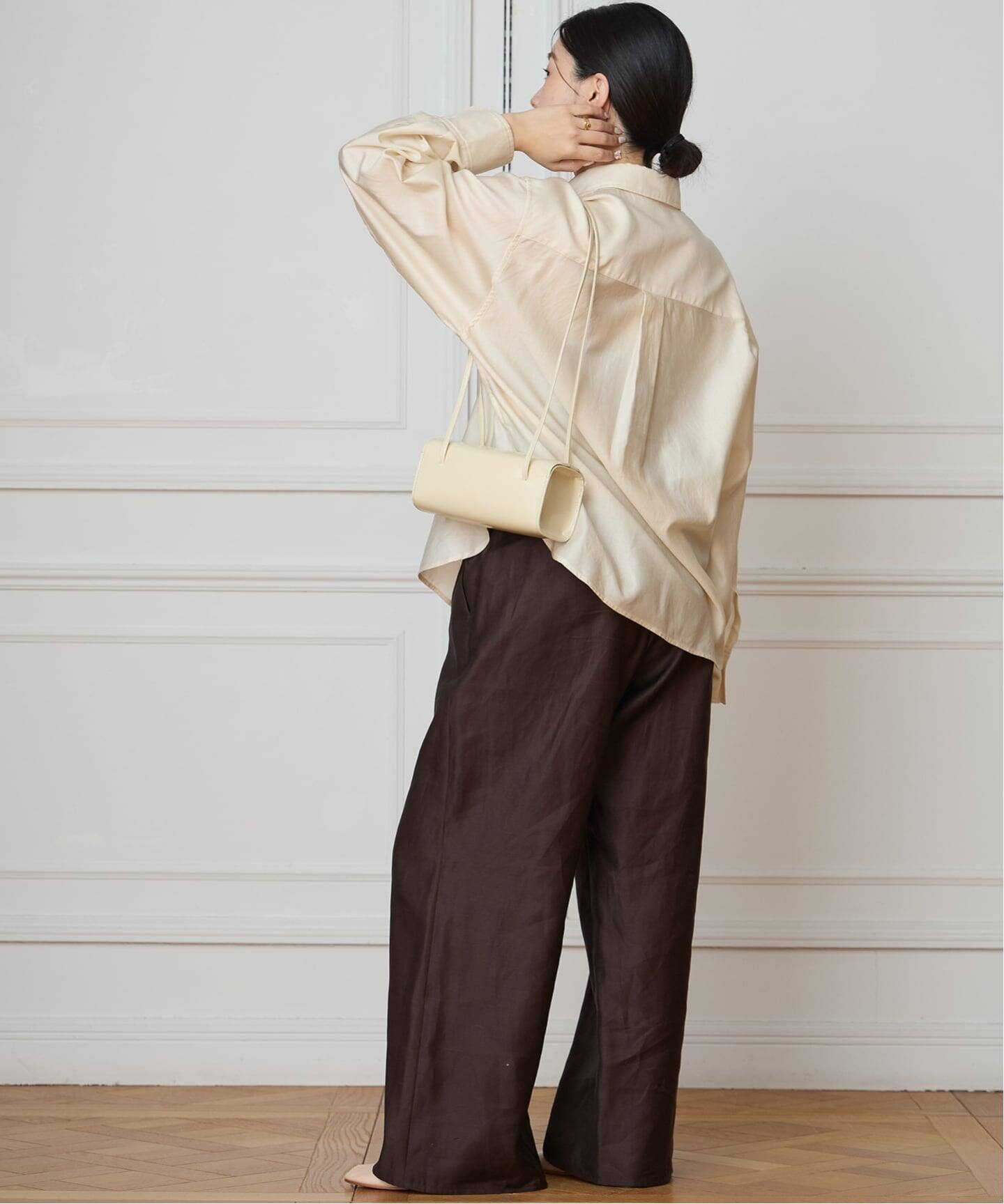 洗濯機洗い可》IENA LA BOUCLE コットンサテンシャツ（シャツ 