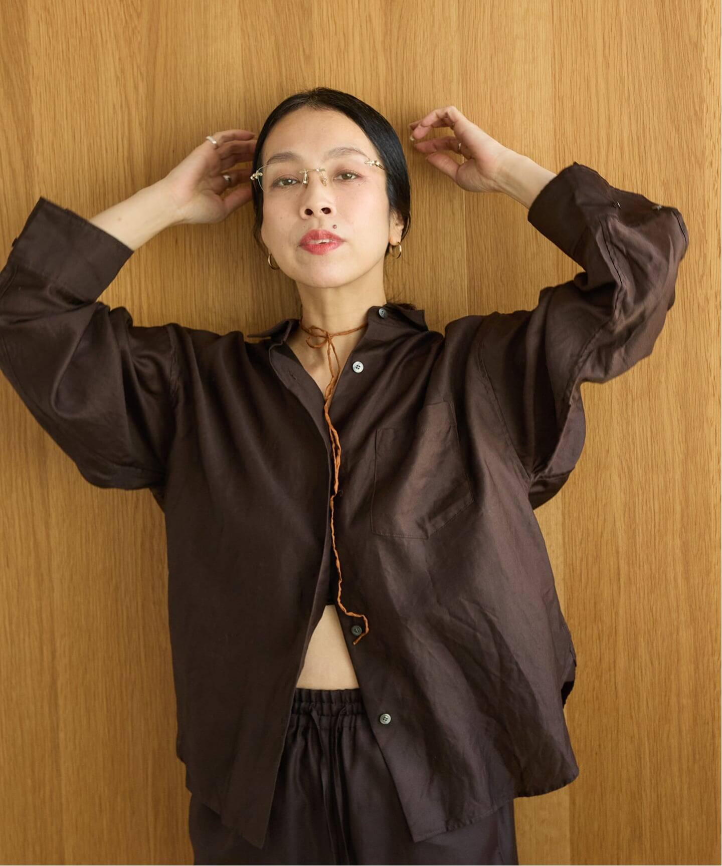 IENA ＬＡ　ＢＯＵＣＬＥ　コーマサテンブラウス 洗濯機洗い可》IENA LA BOUCLE コットンサテンシャツ（シャツ