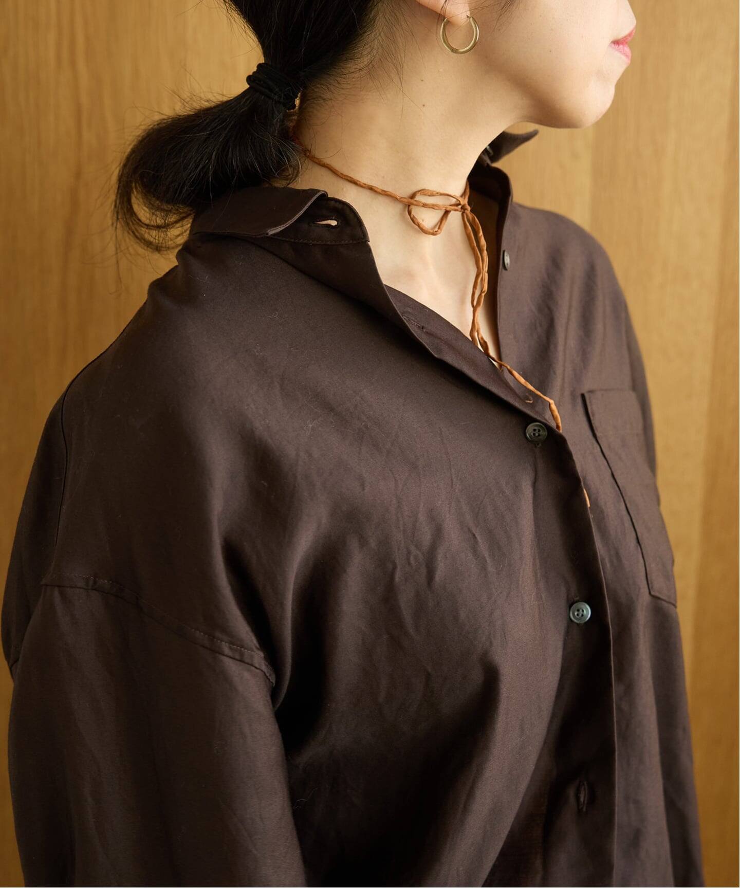 洗濯機洗い可》IENA LA BOUCLE コットンサテンシャツ（シャツ 