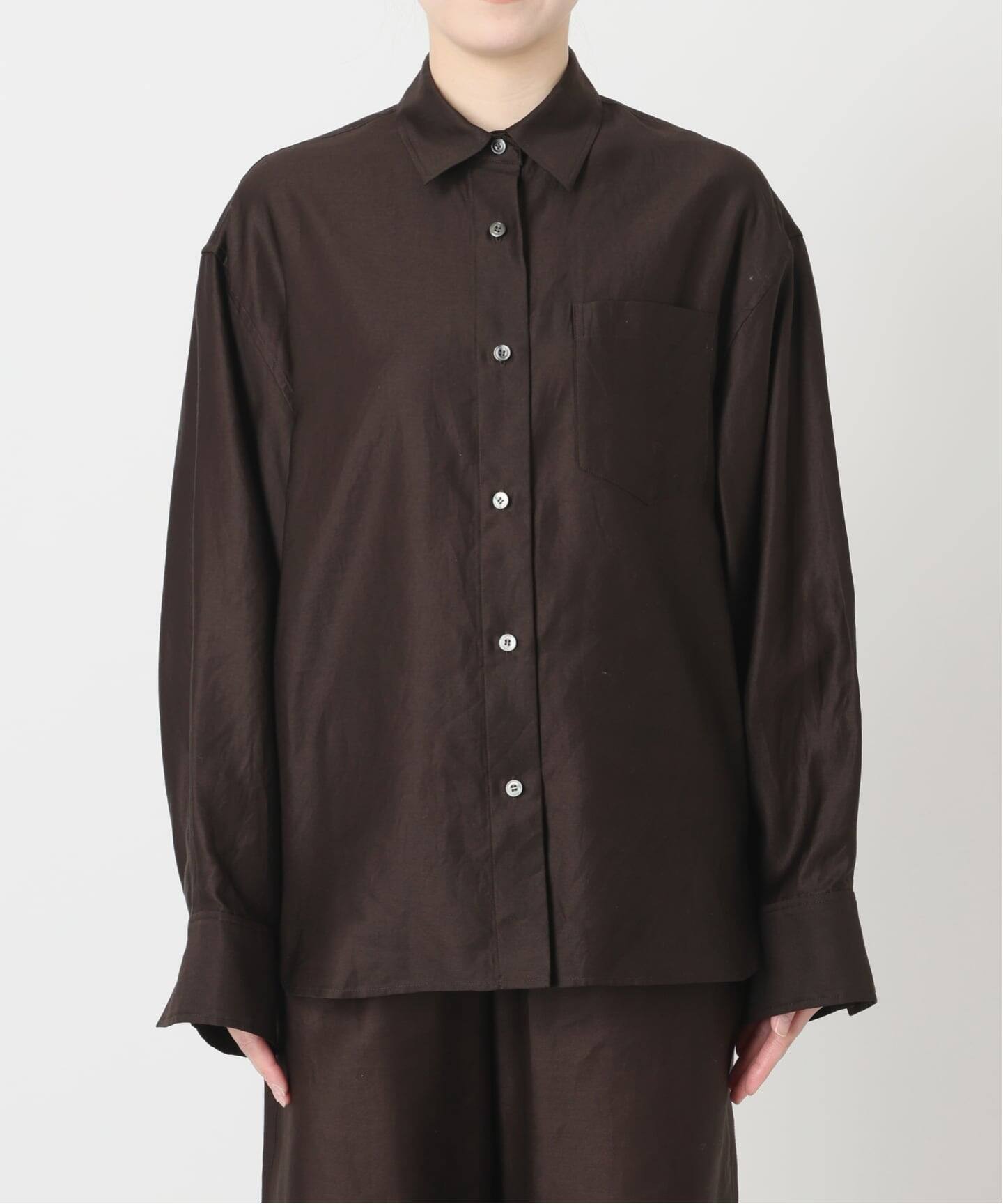 洗濯機洗い可》IENA LA BOUCLE コットンサテンシャツ（シャツ 
