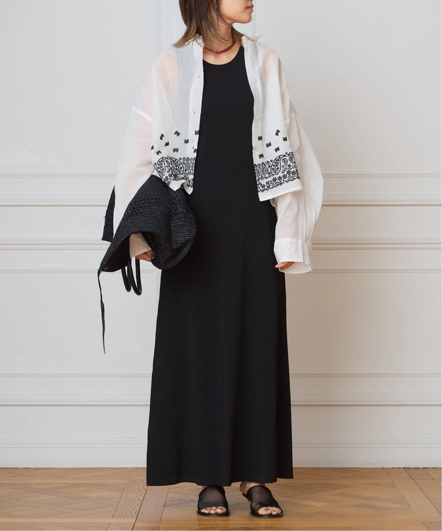 IENA LA BOUCLE エンブロイダリーコットンオーガンジーシャツ（シャツ